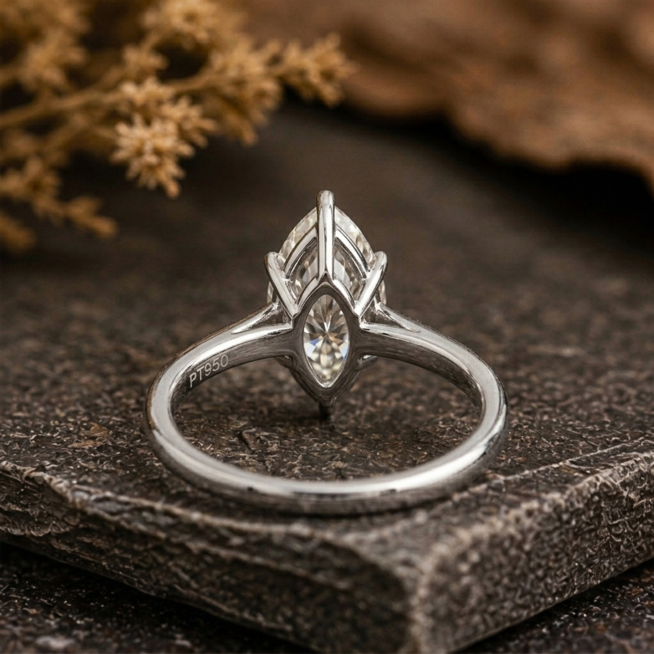 Marquise Cut Moissanite Engagement Ring | Minimalist Solitaire Wedding Ring | Dainty Delicate Proposal Ring | Bridal Promise Ring Gift
