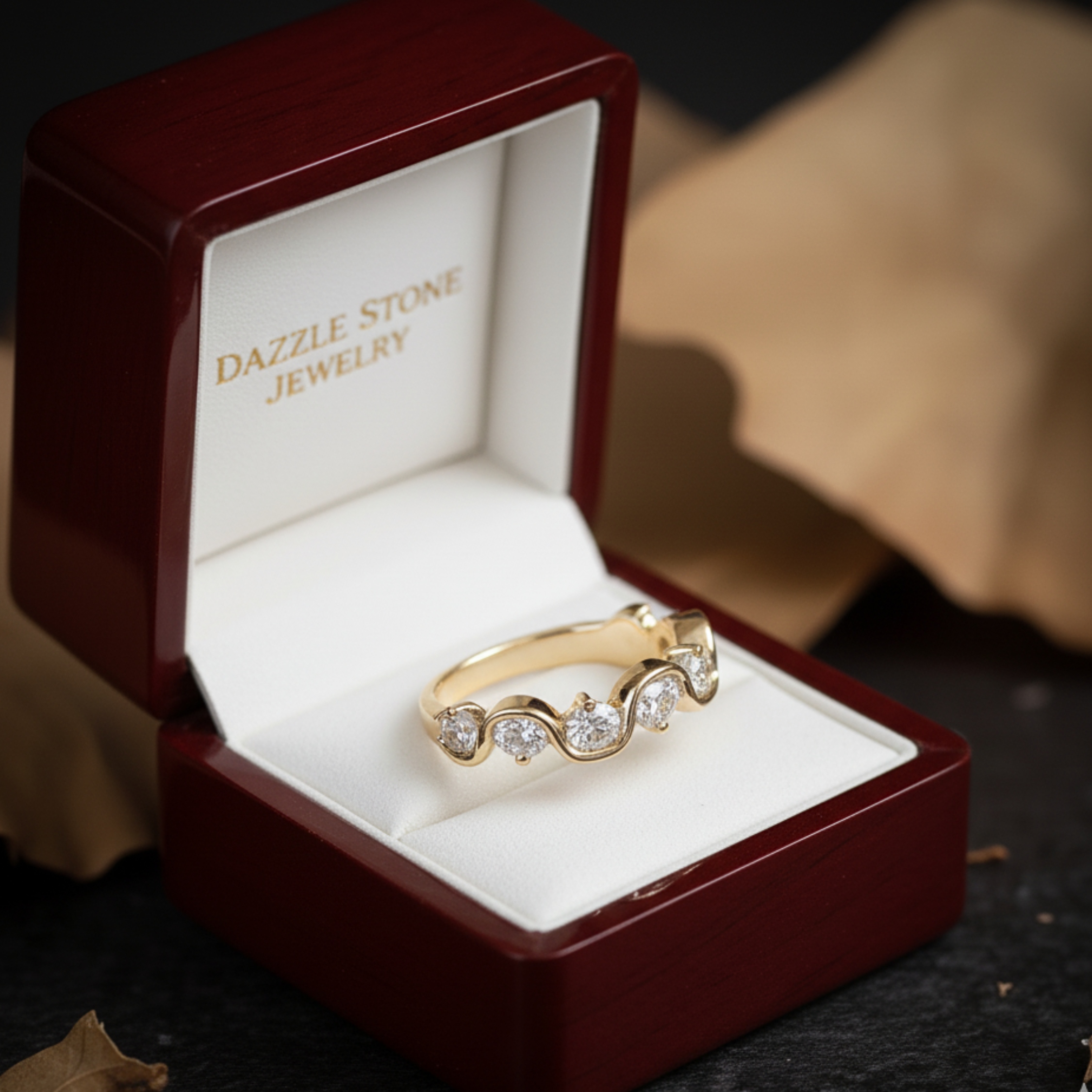 Oval Moissanite Wedding Band Alternating Solid Gold Eternity Band Dainty Stackable Minimalist Ring Bridal Anniversary Band Wave Diamond Band