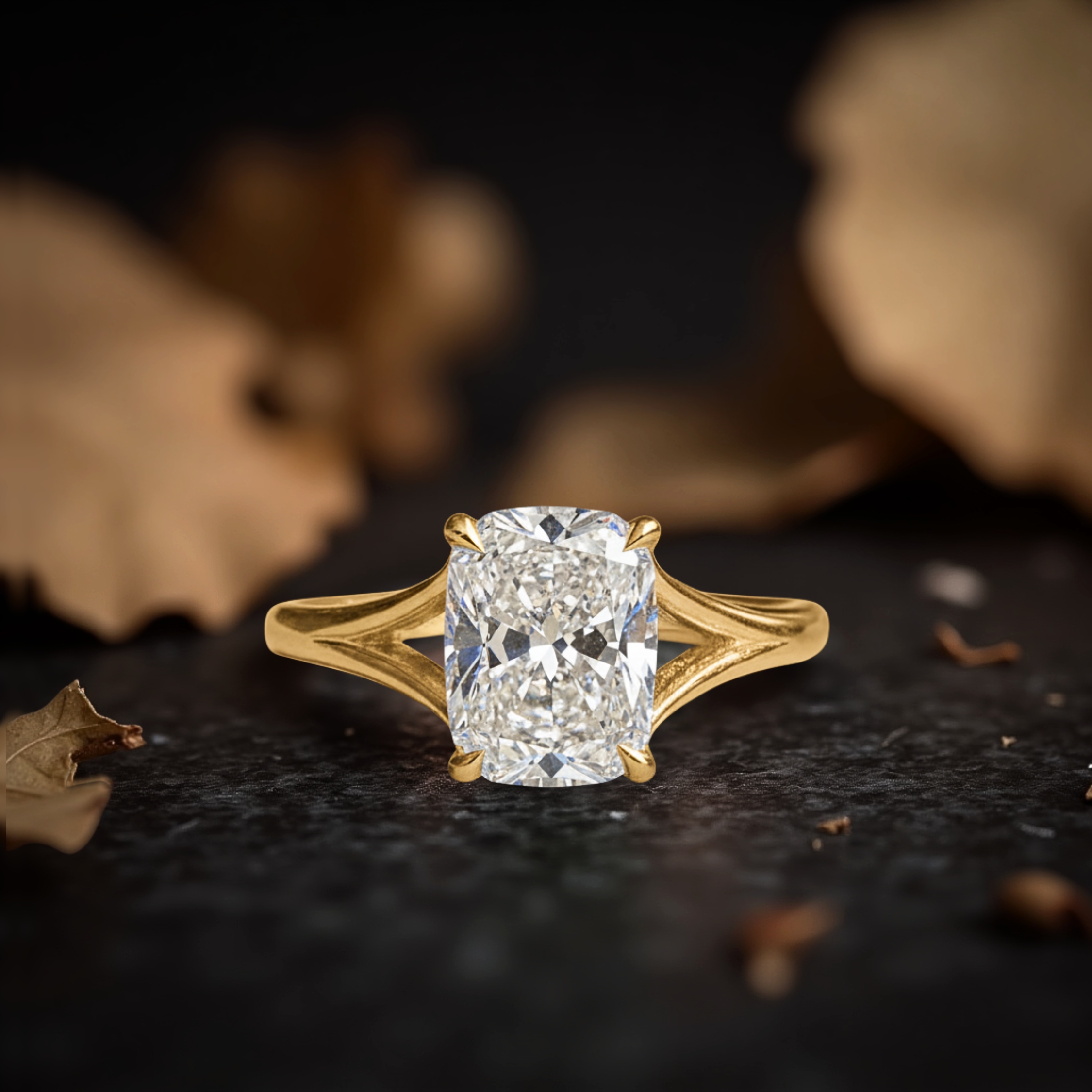 Elongated Cushion Cut Moissanite Engagement Rings Solitaire Wedding Rings Vintage Minimalist Split Band Ring For Her Bridal Jewelry Gifts