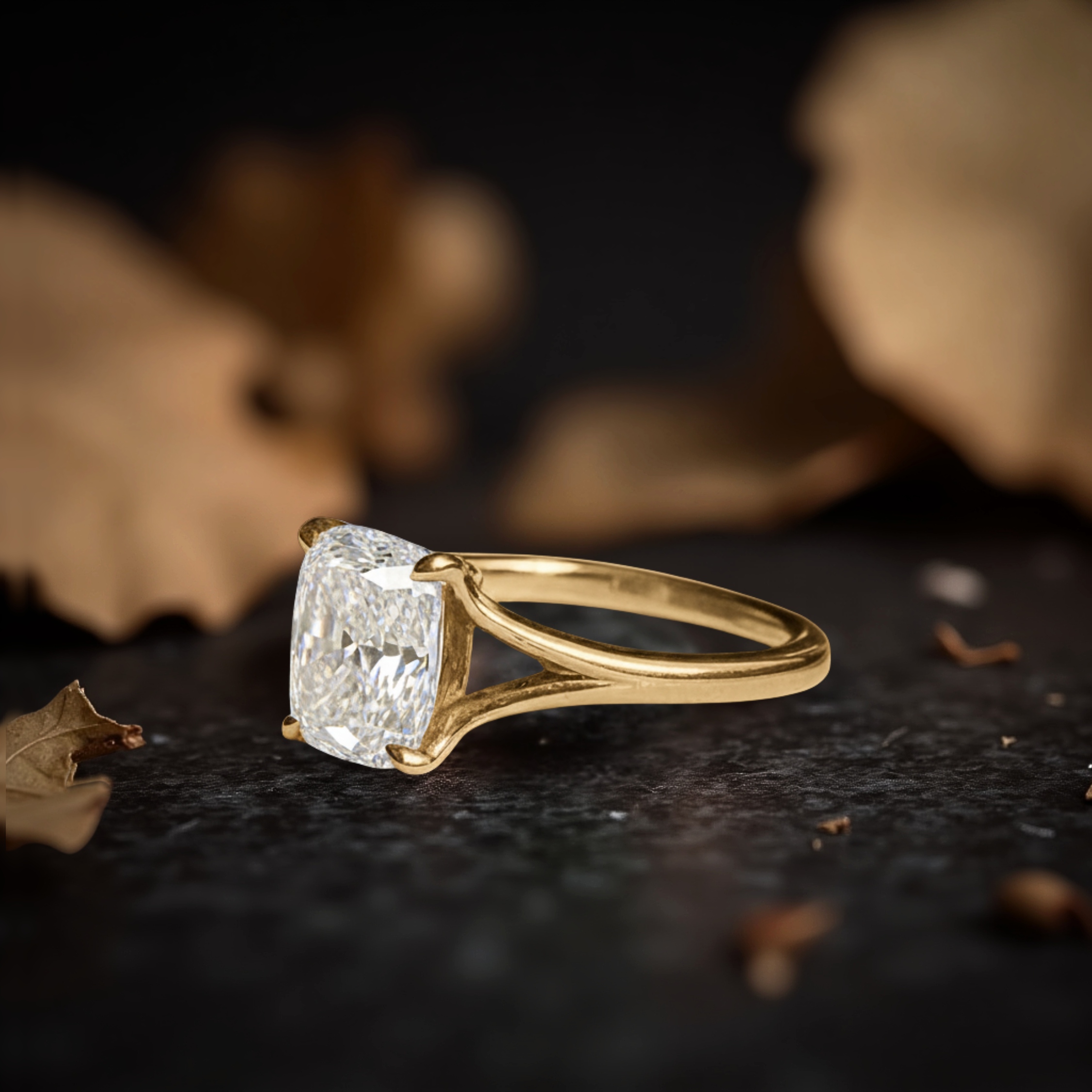 Elongated Cushion Cut Moissanite Engagement Rings Solitaire Wedding Rings Vintage Minimalist Split Band Ring For Her Bridal Jewelry Gifts