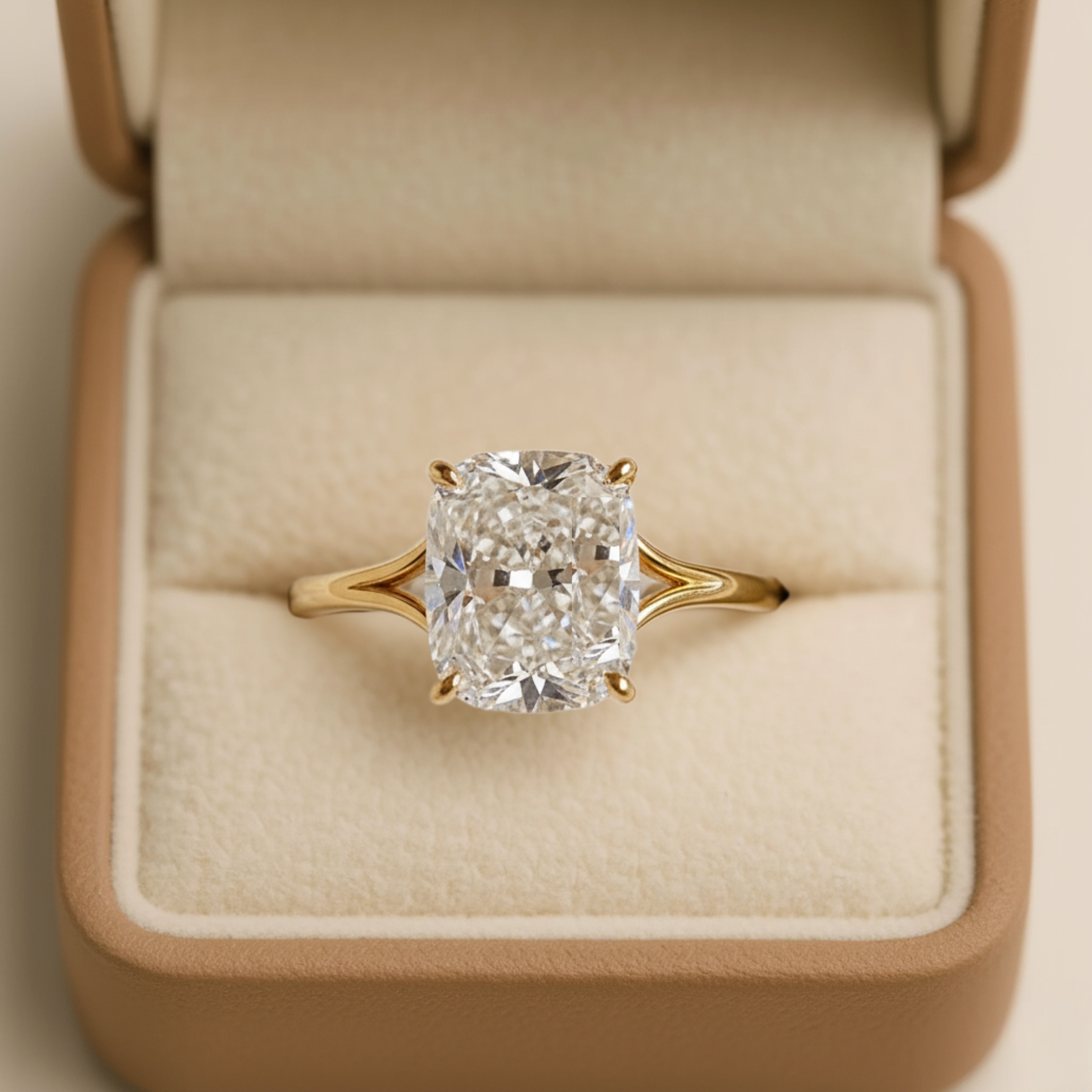 Elongated Cushion Cut Moissanite Engagement Rings Solitaire Wedding Rings Vintage Minimalist Split Band Ring For Her Bridal Jewelry Gifts