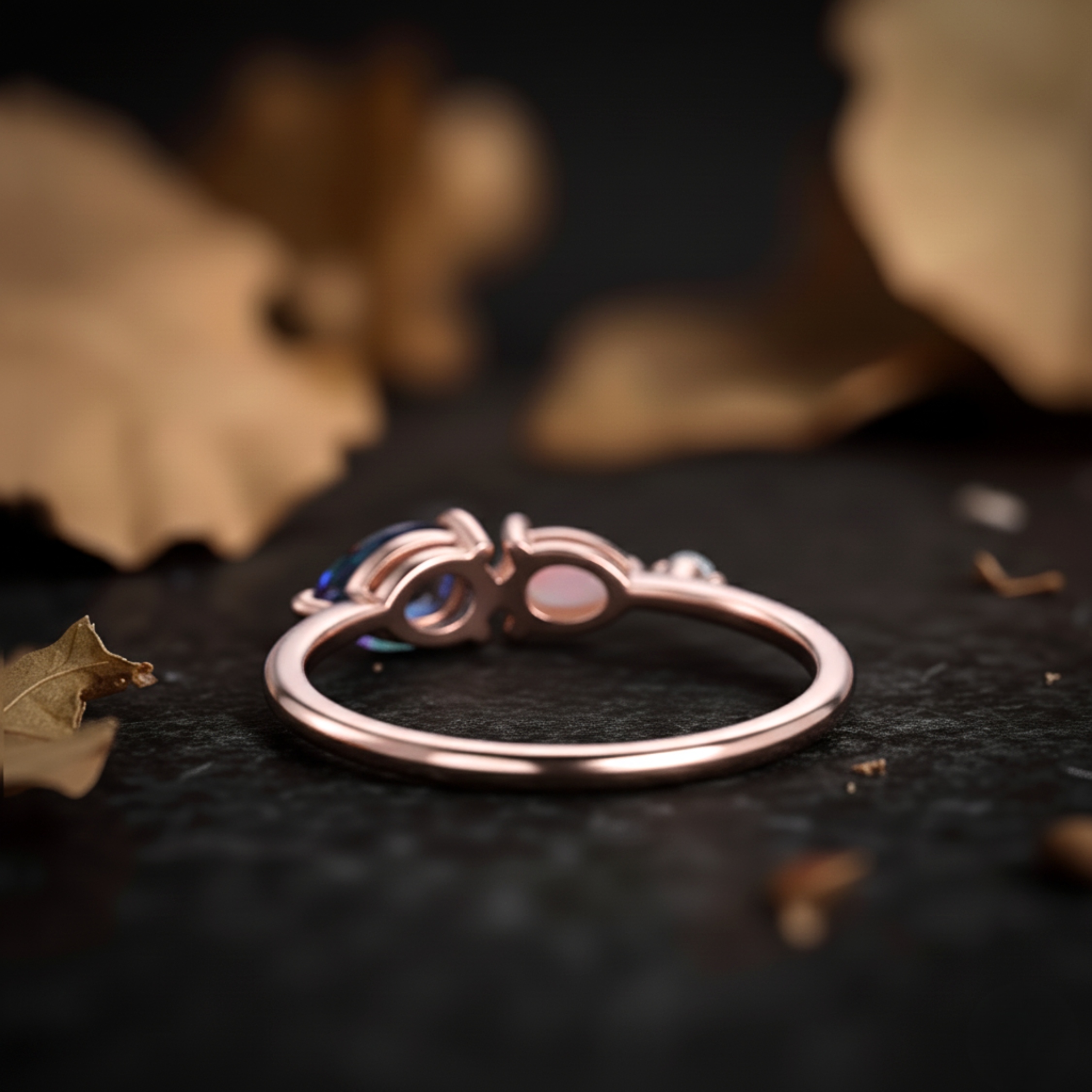 Vintage Alexandrite Opal Engagement Ring Pear Cut Alexandrite Moissanite Wedding Band 3 Stone Women Bridal Promise Ring Gift For Her