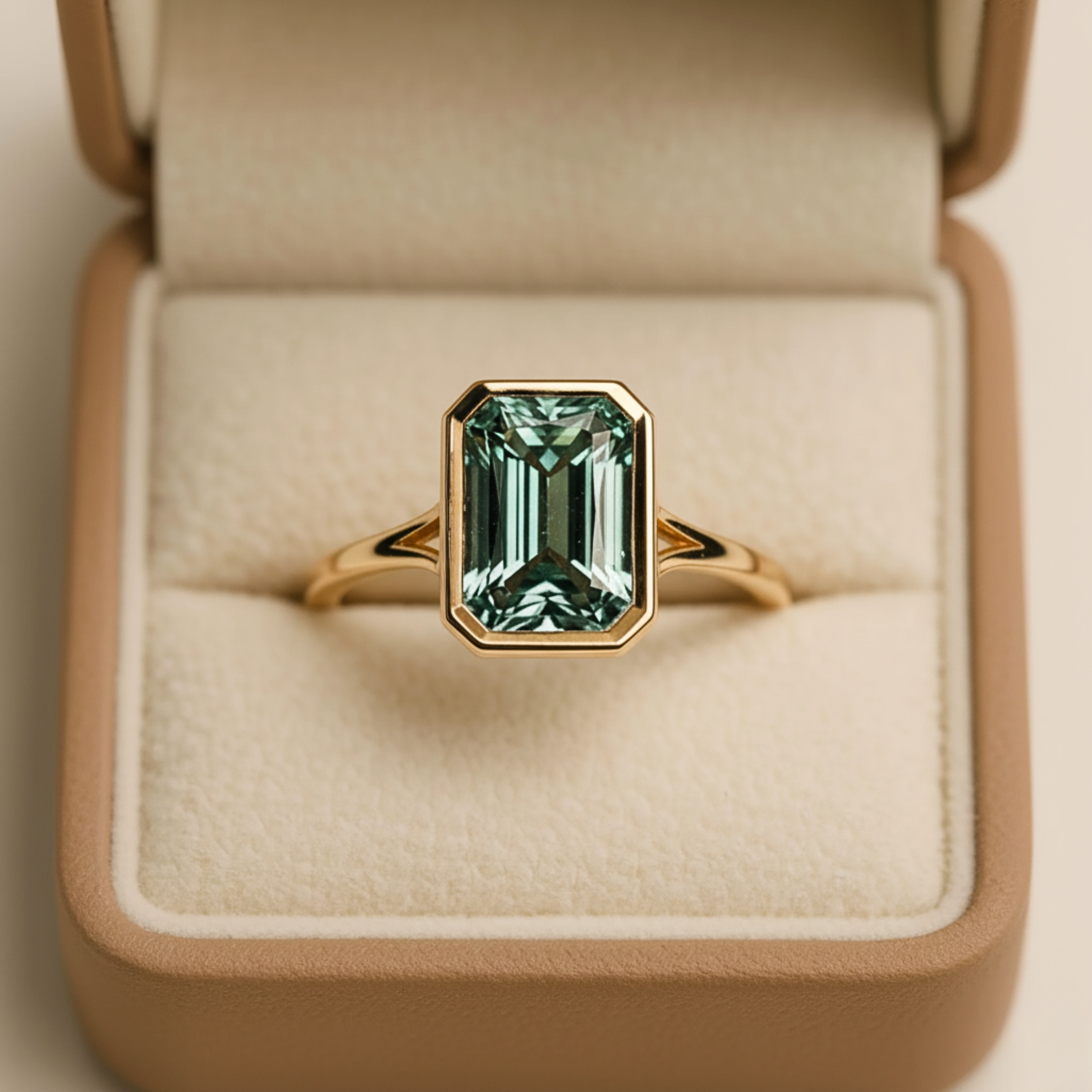 Emerald Cut Teal Sapphire Engagement Ring Art Deco Sterling Silver Promise Wedding Ring Handmade Ring Anniversary Gift Personalized Gifts
