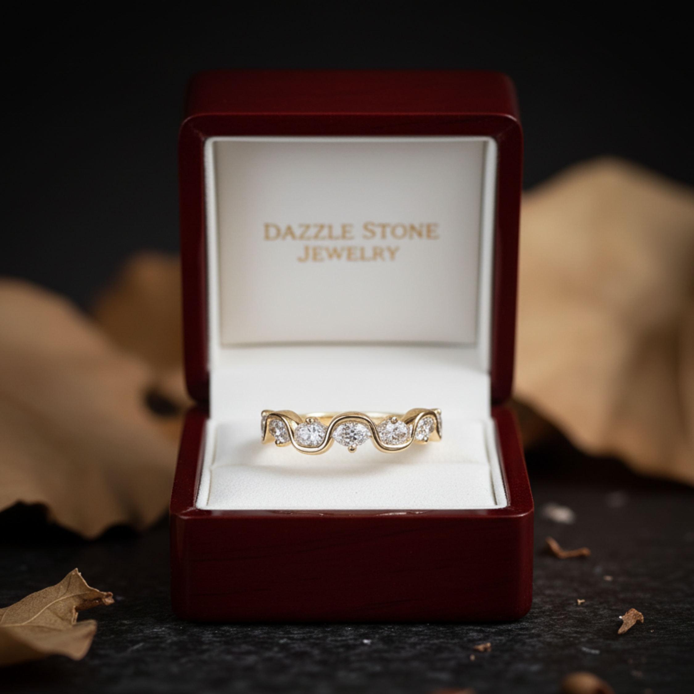 Oval Moissanite Wedding Band Alternating Solid Gold Eternity Band Dainty Stackable Minimalist Ring Bridal Anniversary Band Wave Diamond Band