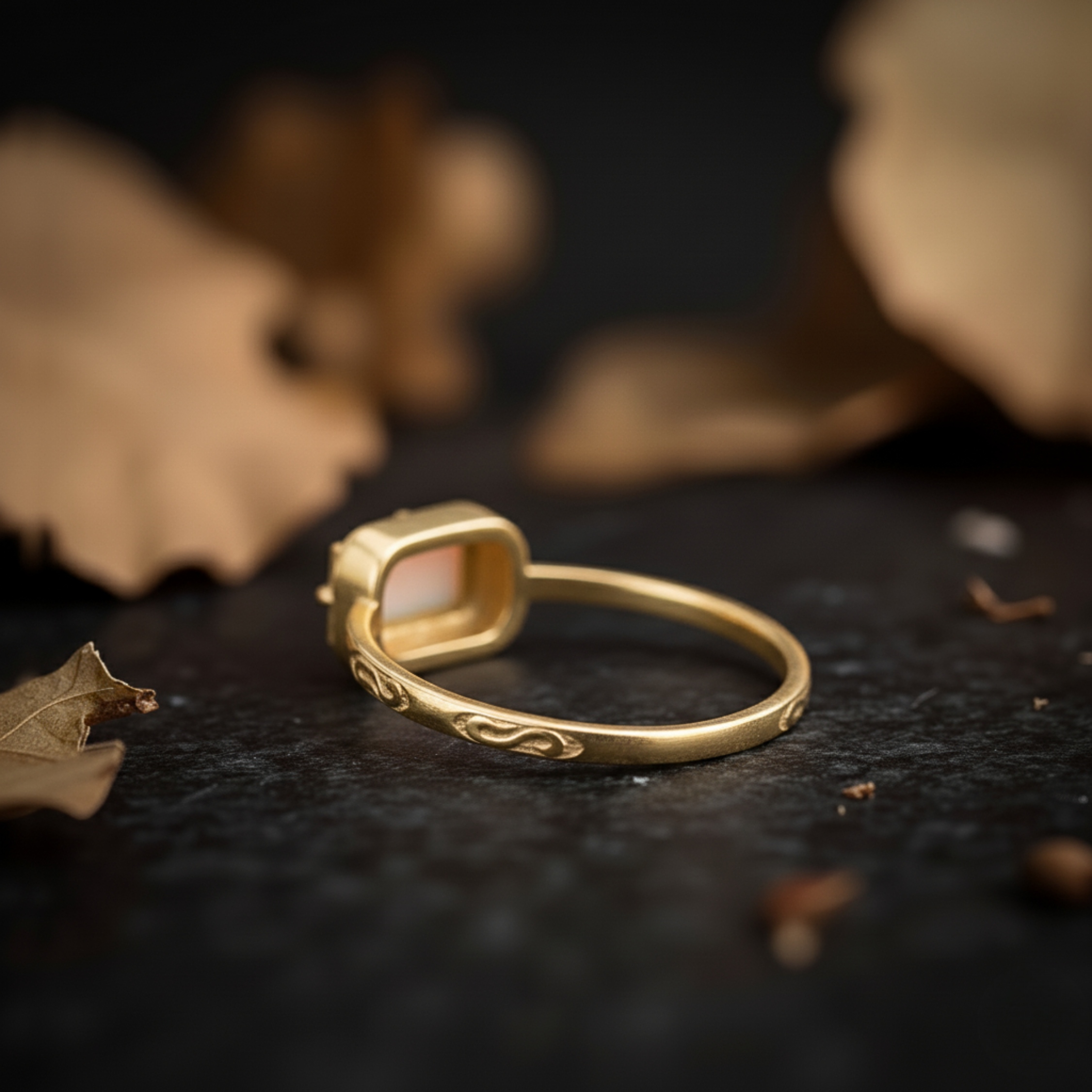 Baguette Cut Opal Engagement Ring Gold Opal Wedding Ring Gift for Her Minimalist Promise Ring Birthstone Ring Anniversary Gift For Women