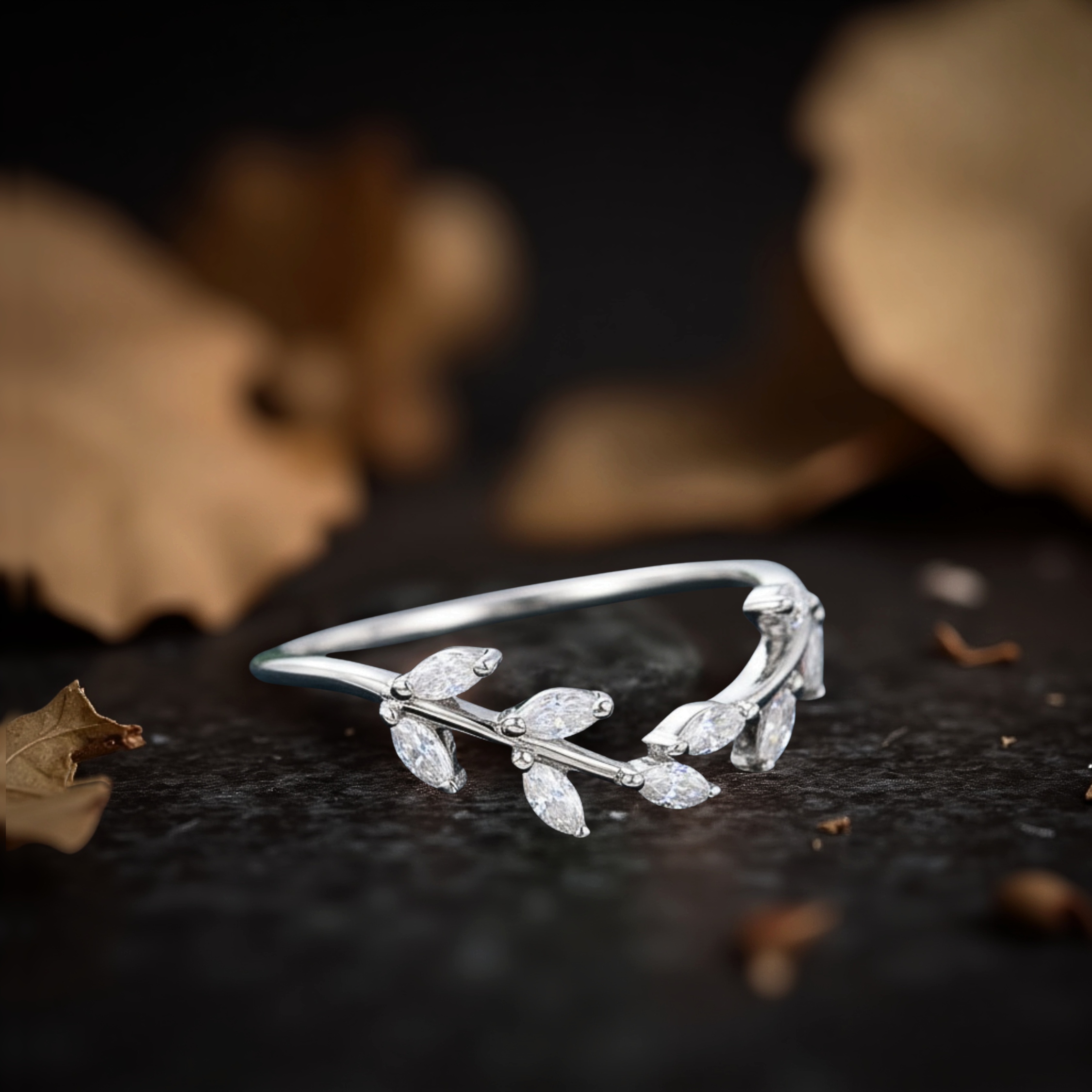 Marquise Moissanite Leaf Wedding Band, Dainty Antique Style Anniversary band for her, Matching Bridal Jewelry, Gift For Women