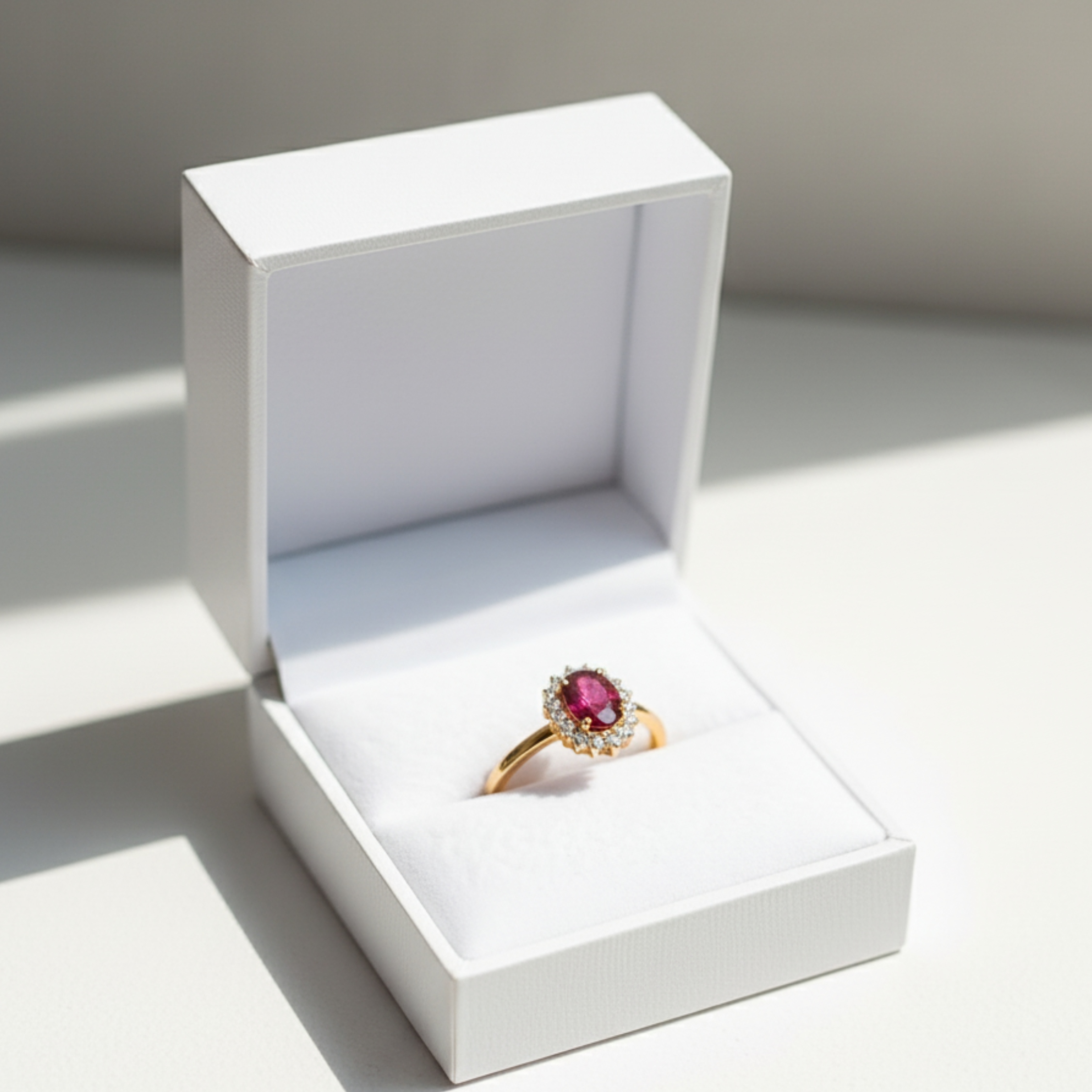Vintage Halo Ruby Diamond Engagement Stacking Ring 14K Yellow Gold Oval Moissanite Wedding Ring Bridal Promise Handmade Jewelry Gift For Her