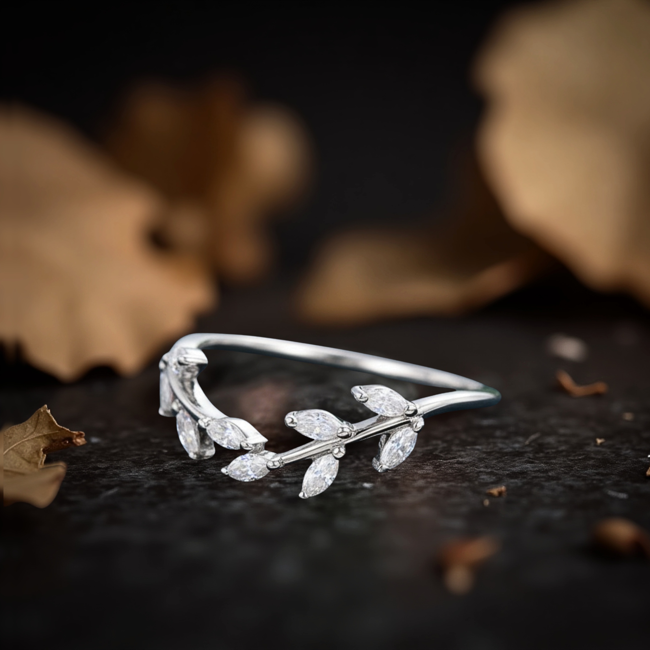 Marquise Moissanite Leaf Wedding Band, Dainty Antique Style Anniversary band for her, Matching Bridal Jewelry, Gift For Women