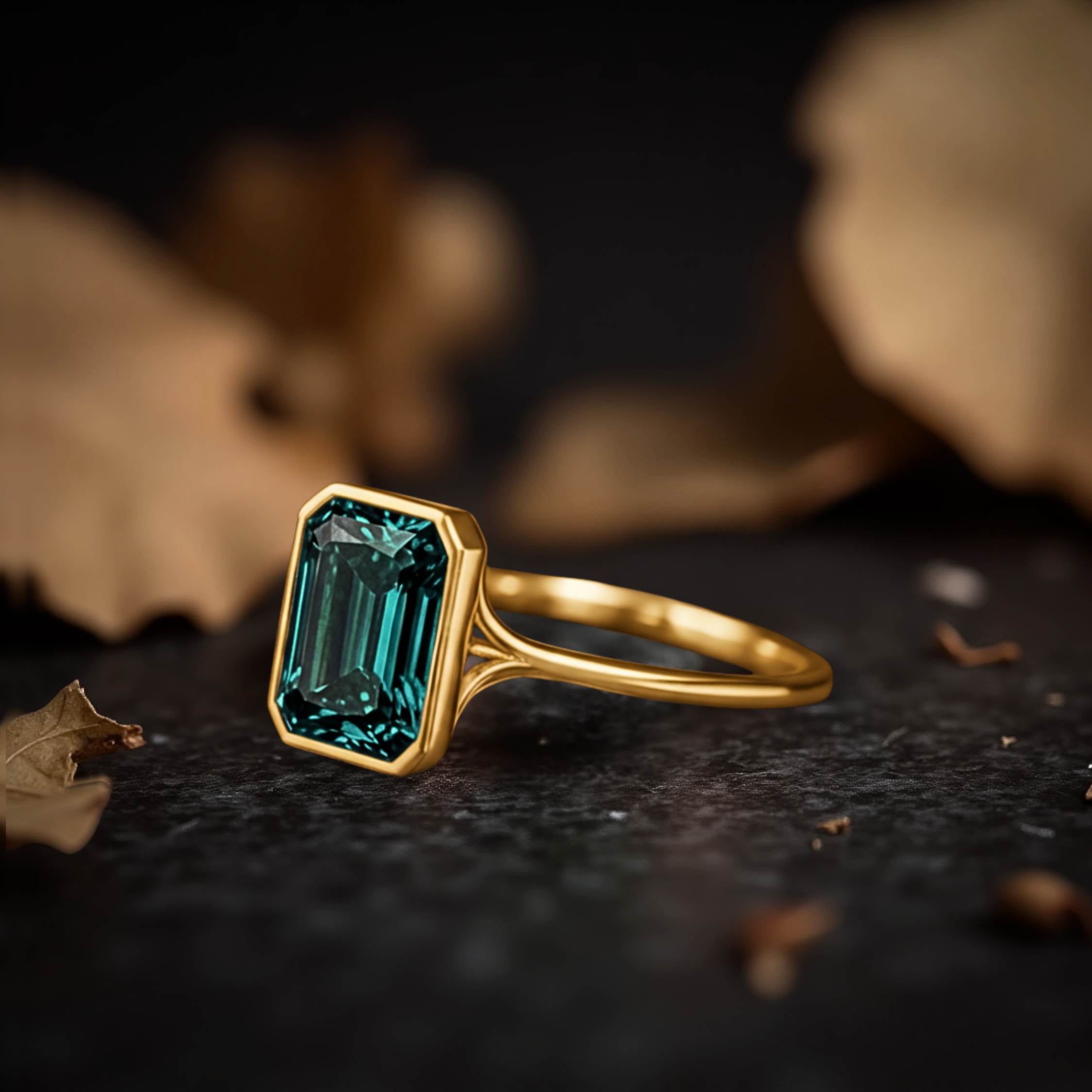 Emerald Cut Teal Sapphire Engagement Ring Art Deco Sterling Silver Promise Wedding Ring Handmade Ring Anniversary Gift Personalized Gifts