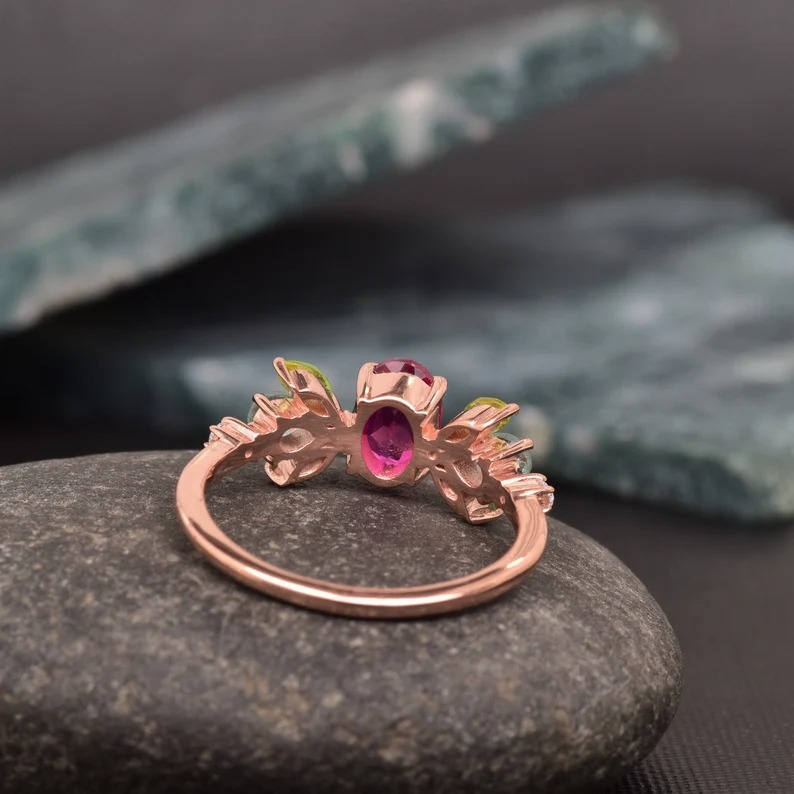 Beautiful Ruby Peridot Engagement Ring, 925 Solid Sterling Silver Ring, Ruby Cluster Ring, Ruby Aquamarine& peridot Ring Multi Gemstone Ring