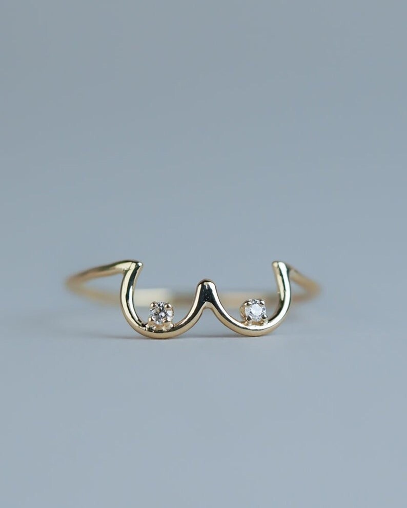 Boobie Ring, Breast jewelry, Handmade sterling silver Ring, Positive Body Jewelry, Breast Friend Ring, Celebrating Breastfeeding, Mama Ring