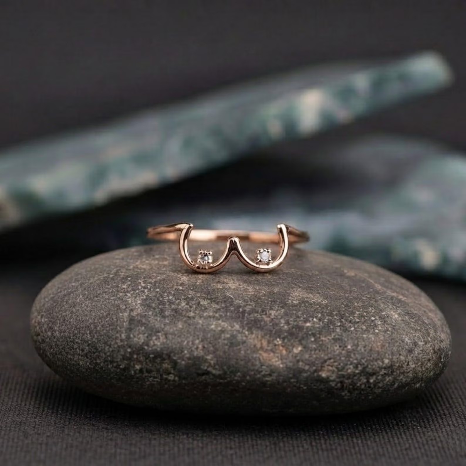 14k Yellow Solid Gold Boobie Ring For Women, Celebrating Breastfeeding, Breast Cancer Awareness Ring, Feminine Ring, Gift For Her Girlfriend
