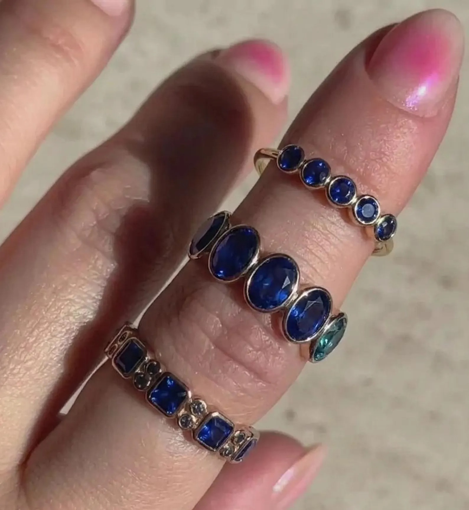 Princess Cut Sapphire Wedding Band, Blue Gemstone Jewelry, Dainty Promise Ring, Half Eternity Stacking Matching Band, Bridal Ring for Women