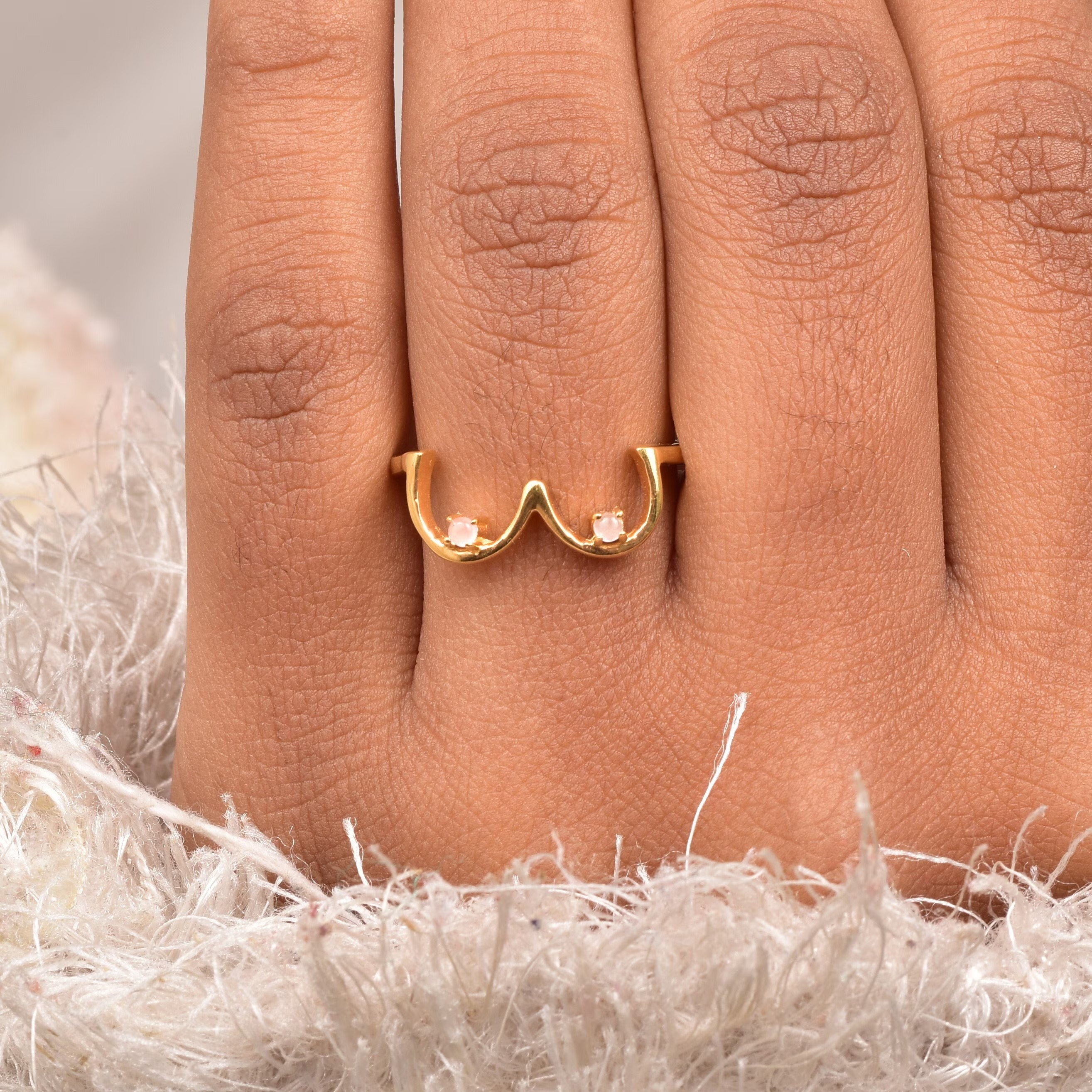 14k Yellow Solid Gold Boobie Ring For Women, Celebrating Breastfeeding, Breast Cancer Awareness Ring, Feminine Ring, Gift For Her Girlfriend