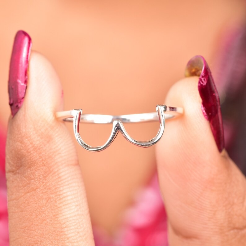 Boobie Ring, Breast jewelry, Limited Edition, Breast Cancer Awareness, Celebrating Breastfeeding, Body Positive Jewelry Handmade Dainty Ring