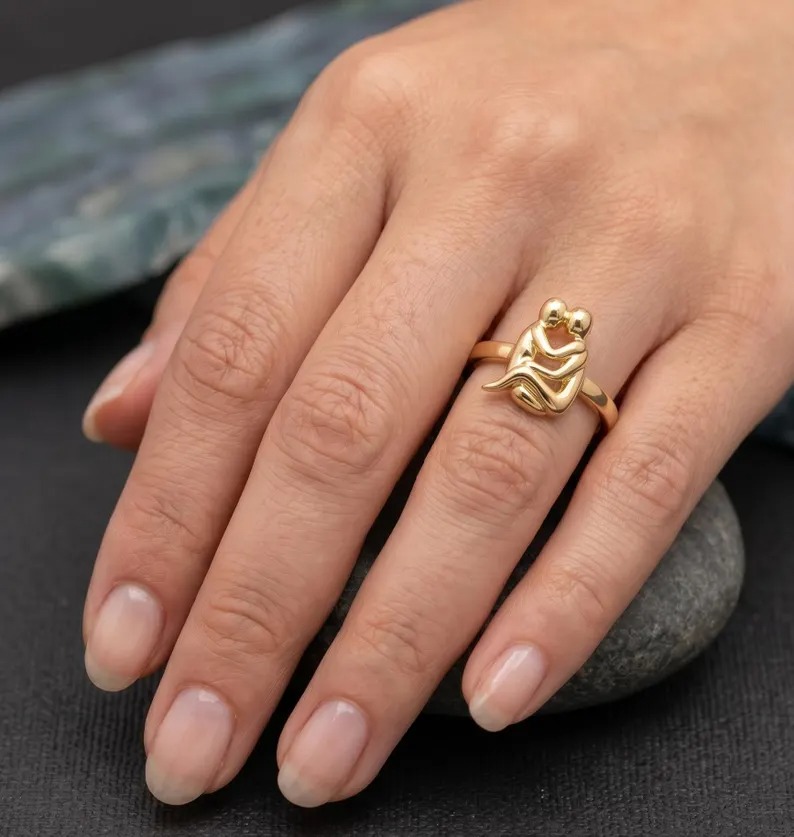 925 Sterling Silver Lesbian Ring, Promise Ring, Couple Ring, Lesbian Pride Jewelry, Male & Female Kissing Pride Ring, Couple Kissing Ring