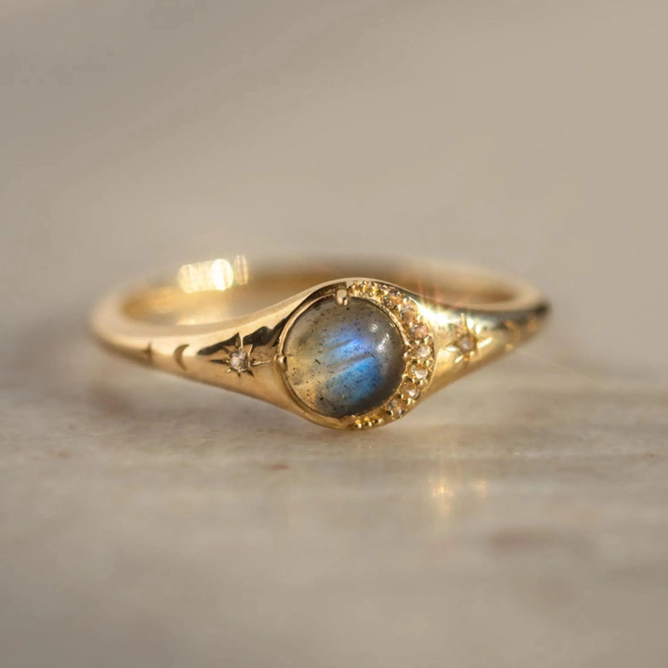 Labradorite Diamond Summer jewelry, Labradorite - Hand Crafted Kite Shape Ring, Unique Engagement Ring,Marquise Cut Sapphire Ring for women