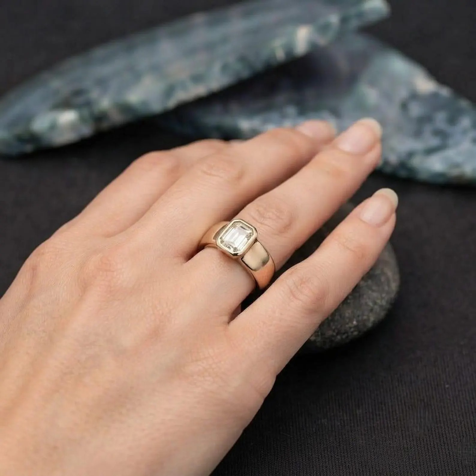 Baguette Ring, Statement Ring, Diamond Ring, Chunky Ring, Statement Jewelry, Sterling Silver Ring, Gold Ring, Gift For Her, Anniversary Gift