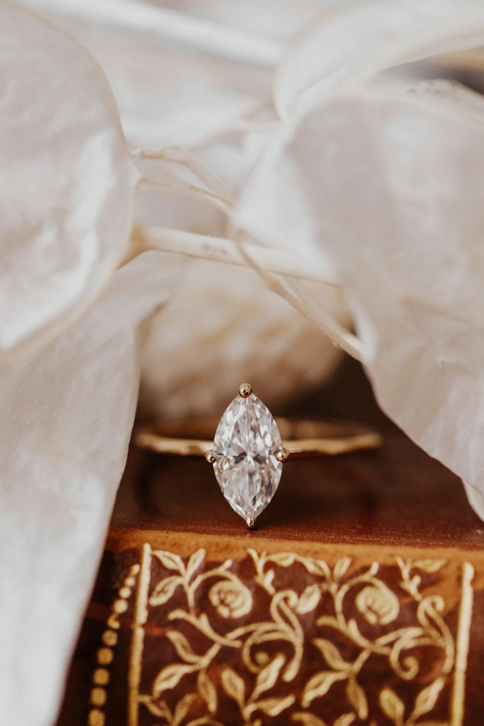 200 CT Marquise Cut Moissanite Engagement Ring / 4 Prong Set Moissanite Solitaire Ring / 14K Rose Gold Marquise Ring For Anniversary Gift