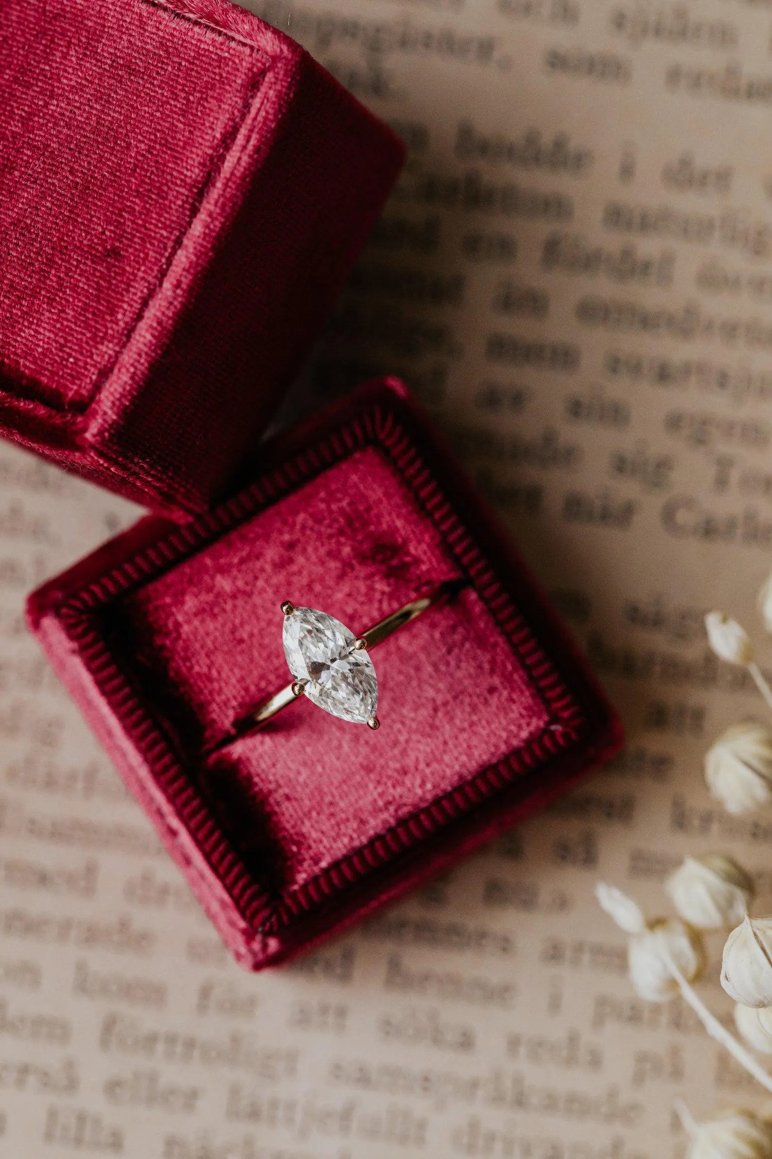 200 CT Marquise Cut Moissanite Engagement Ring / 4 Prong Set Moissanite Solitaire Ring / 14K Rose Gold Marquise Ring For Anniversary Gift