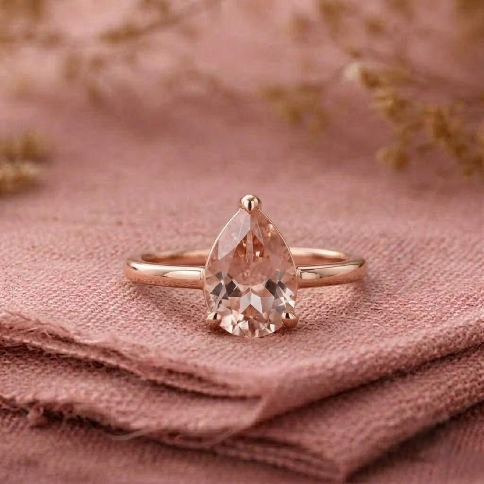 Pink Sapphire Ring, 925 Sterling Silver Handmade Ring, Pear Shape Ring, Pink Gemstone Ring, Single Stone Statement Ring, Bridal Gift For Her