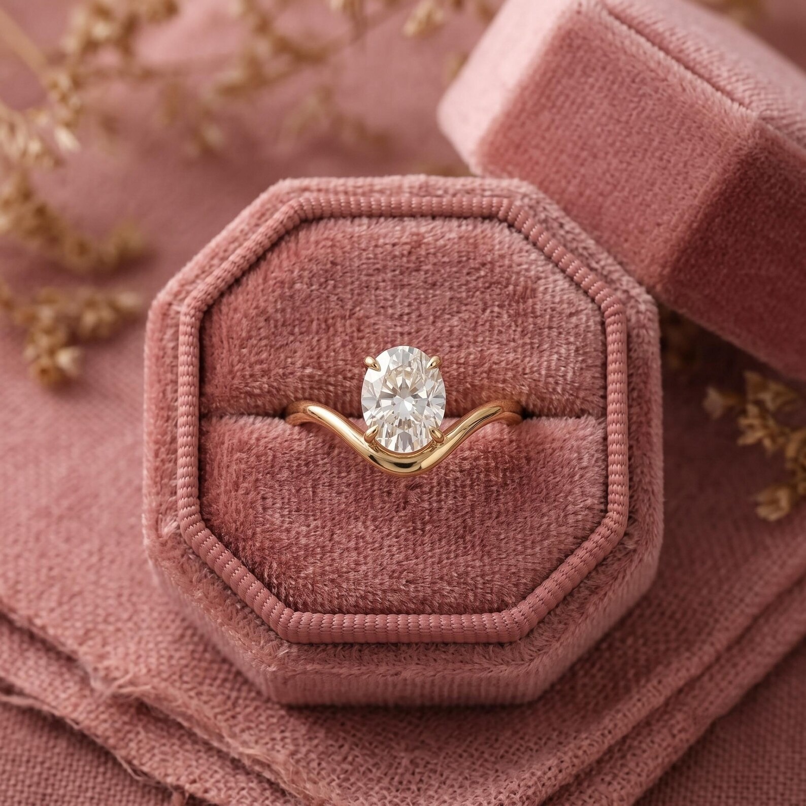 Oval Moissanite Ring, East West Diamond Oval Cut Ring, Oval Cut Solitaire Ring For Women, Bypass Unique Style Wedding Ring, Christmas Gift