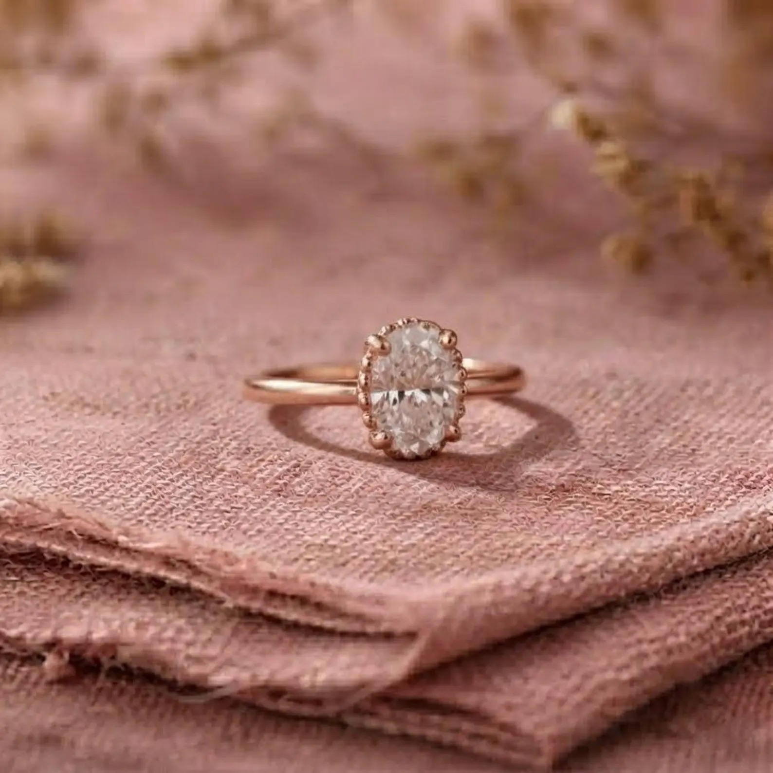 Oval Moissanite Engagement Ring, 14K Gold Promise Ring, 2CT Oval Solitaire Ring, Anniversary Gift Ring, Daily Wear Ring, Bridal Gift For Her