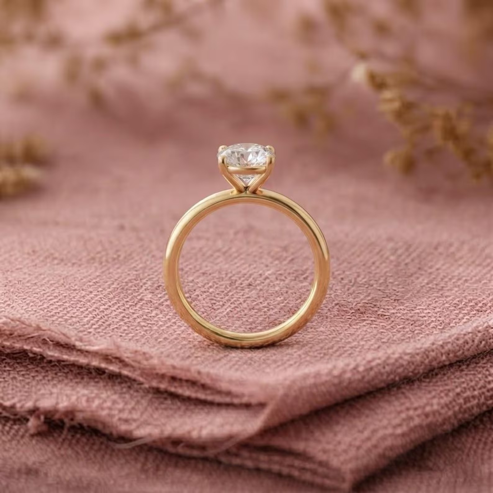 Oval Cut Moissanite Wide Band Solitaire Engagement Ring, Oval Diamond Ring, Promise Ring for Her, Anniversary Gift, Single Stone Gift Ring