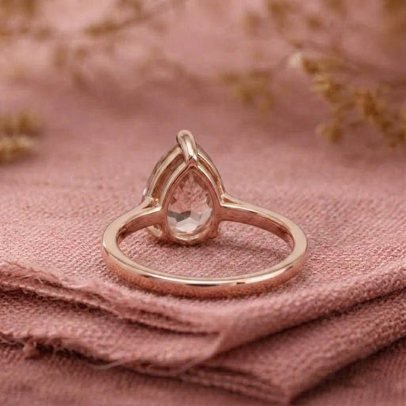 Pink Sapphire Ring, 925 Sterling Silver Handmade Ring, Pear Shape Ring, Pink Gemstone Ring, Single Stone Statement Ring, Bridal Gift For Her