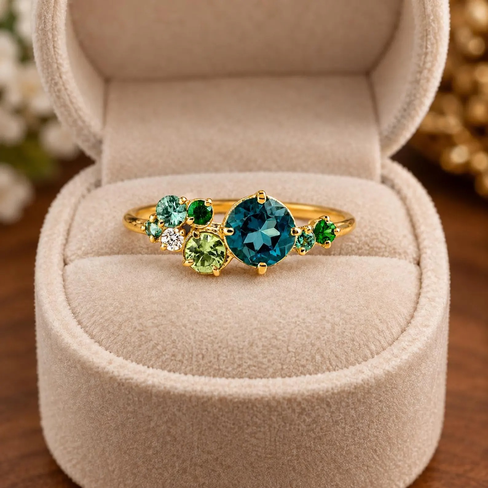 Personalised Two Birthstone Ring, Custom Family Birthstone Ring, Dainty Gemstone Ring, Mothers Ring, Birthday Gifts, Christmas Gifts for Her
