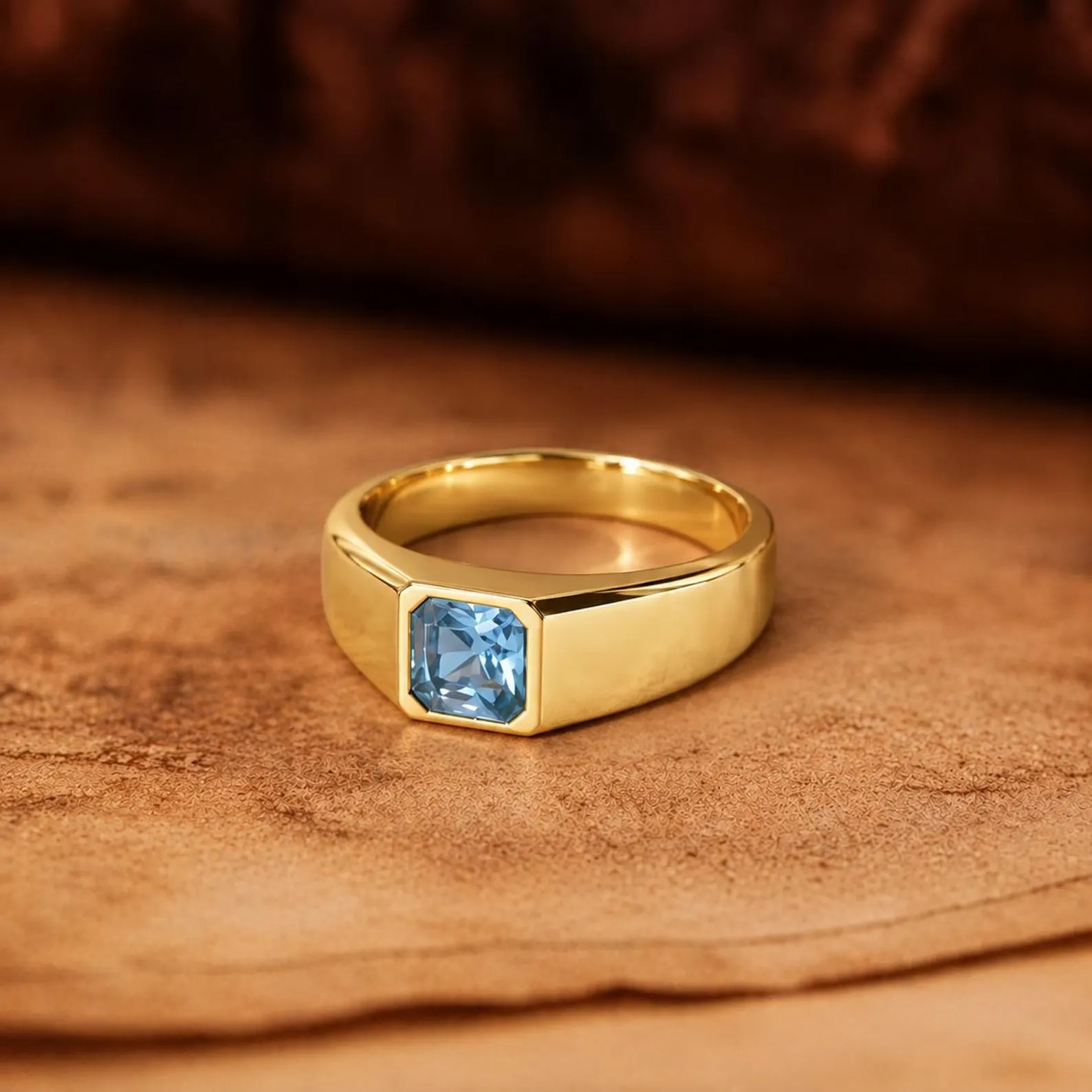 Custom Men’s Birthstone Ring, Personalised Signet Ring for Men, Engraved Ring, Birthday Gift for Him, Father’s Day Gift, Anniversary Gift