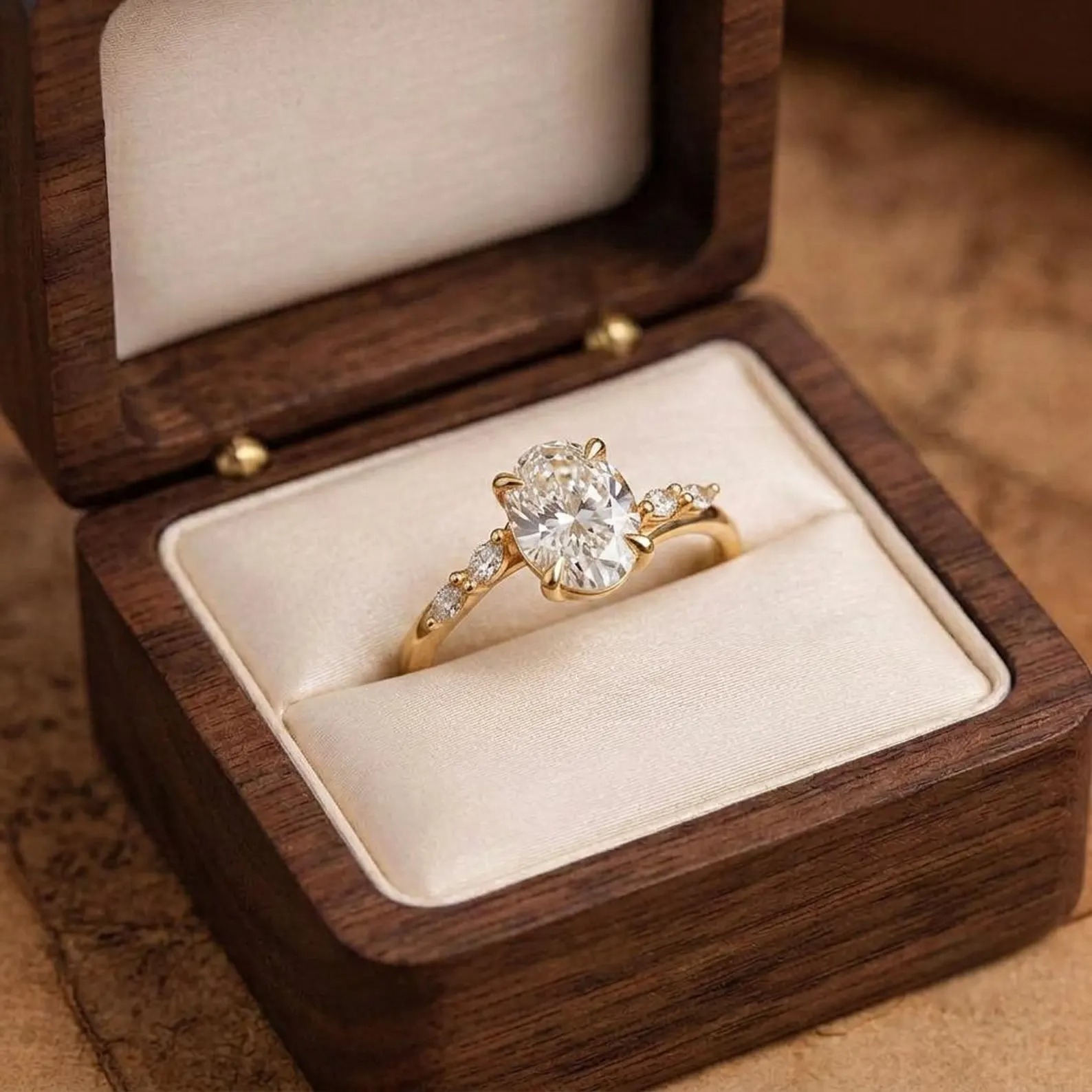 Oval Cut Moissanite Engagement Ring 14K Gold Plated ,Dainty Promise Ring, Luxury diamond ring Minimalist Bridal Ring ,Anniversary Gift
