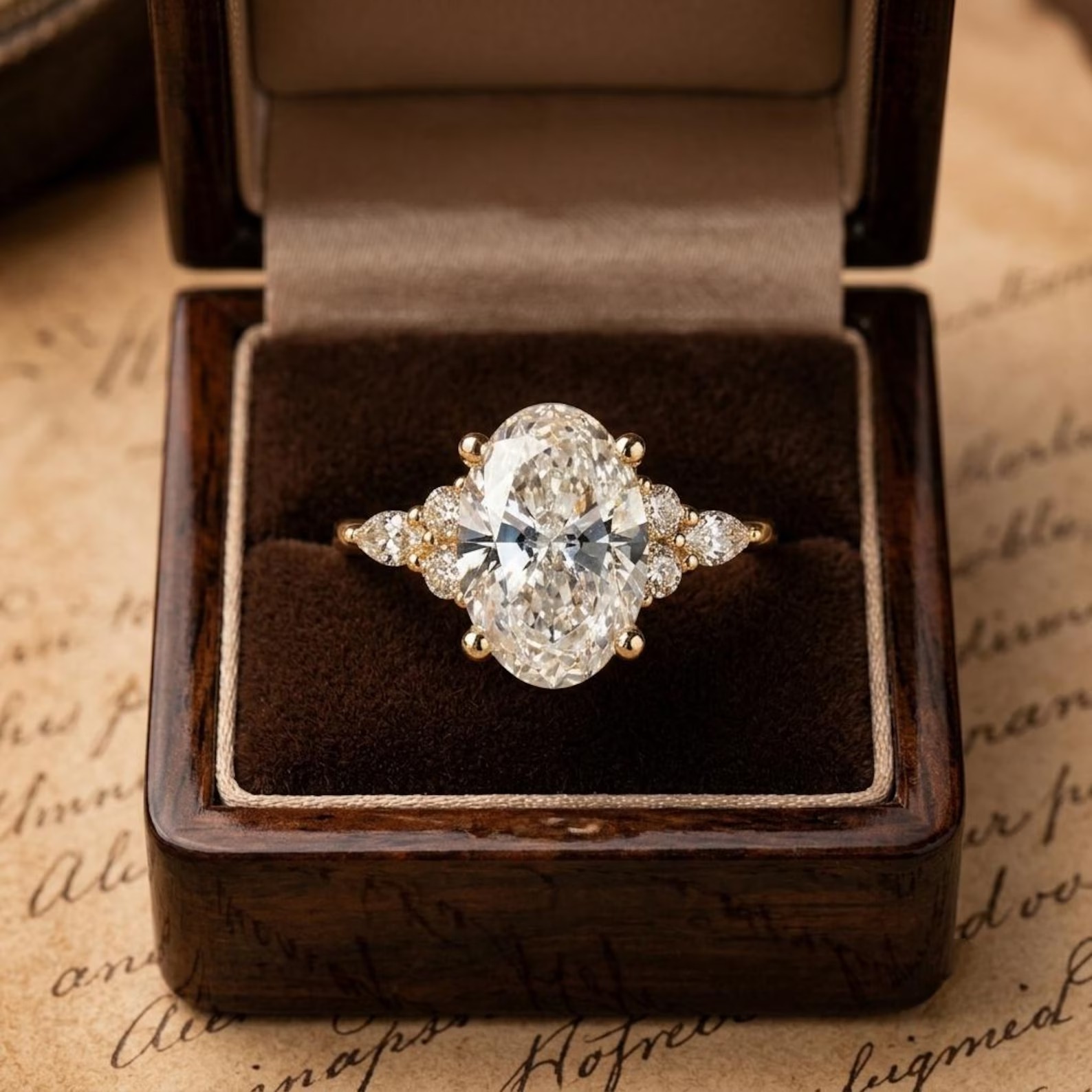 Oval Moissanite Engagement Ring, Vintage Gold Ring, Oval Solitaire Ring, Dainty Promise Ring, Handmade Bridal Ring, Gift for Her