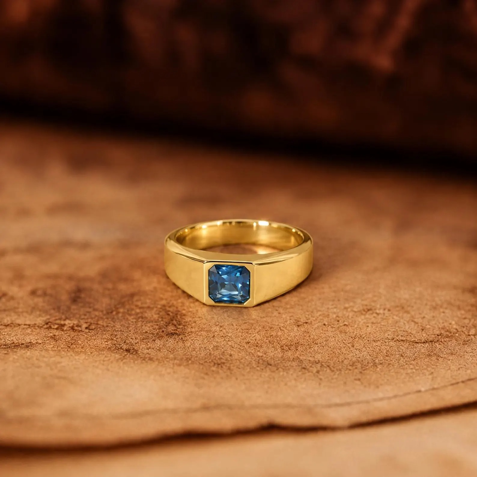 Custom Men’s Birthstone Ring, Personalised Signet Ring for Men, Engraved Ring, Birthday Gift for Him, Father’s Day Gift, Anniversary Gift