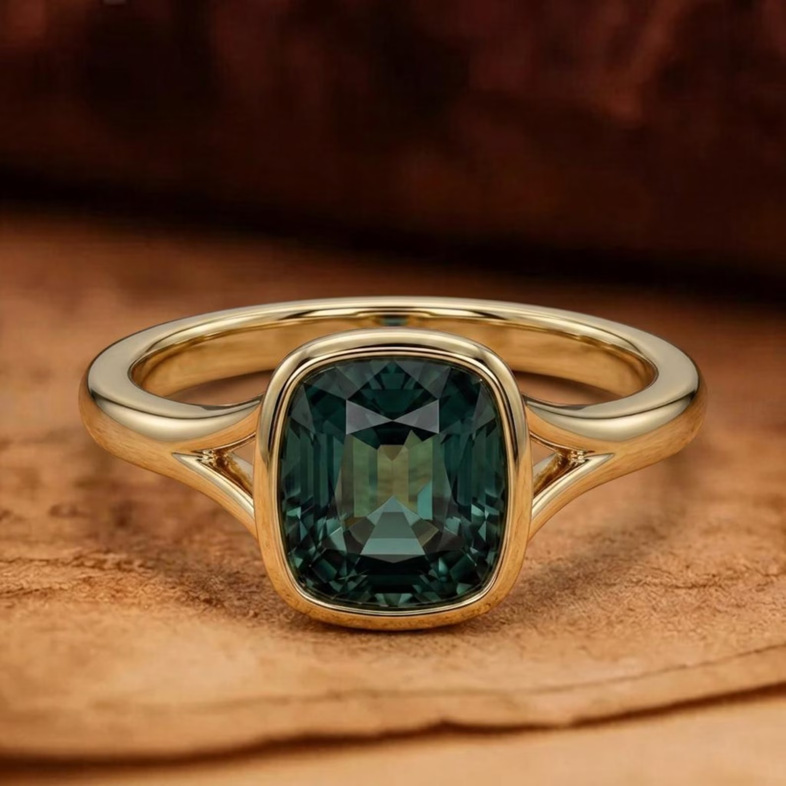 Cushion Cut Montana Sapphire Ring For Woman: 925 Sterling Silver Engagement Ring