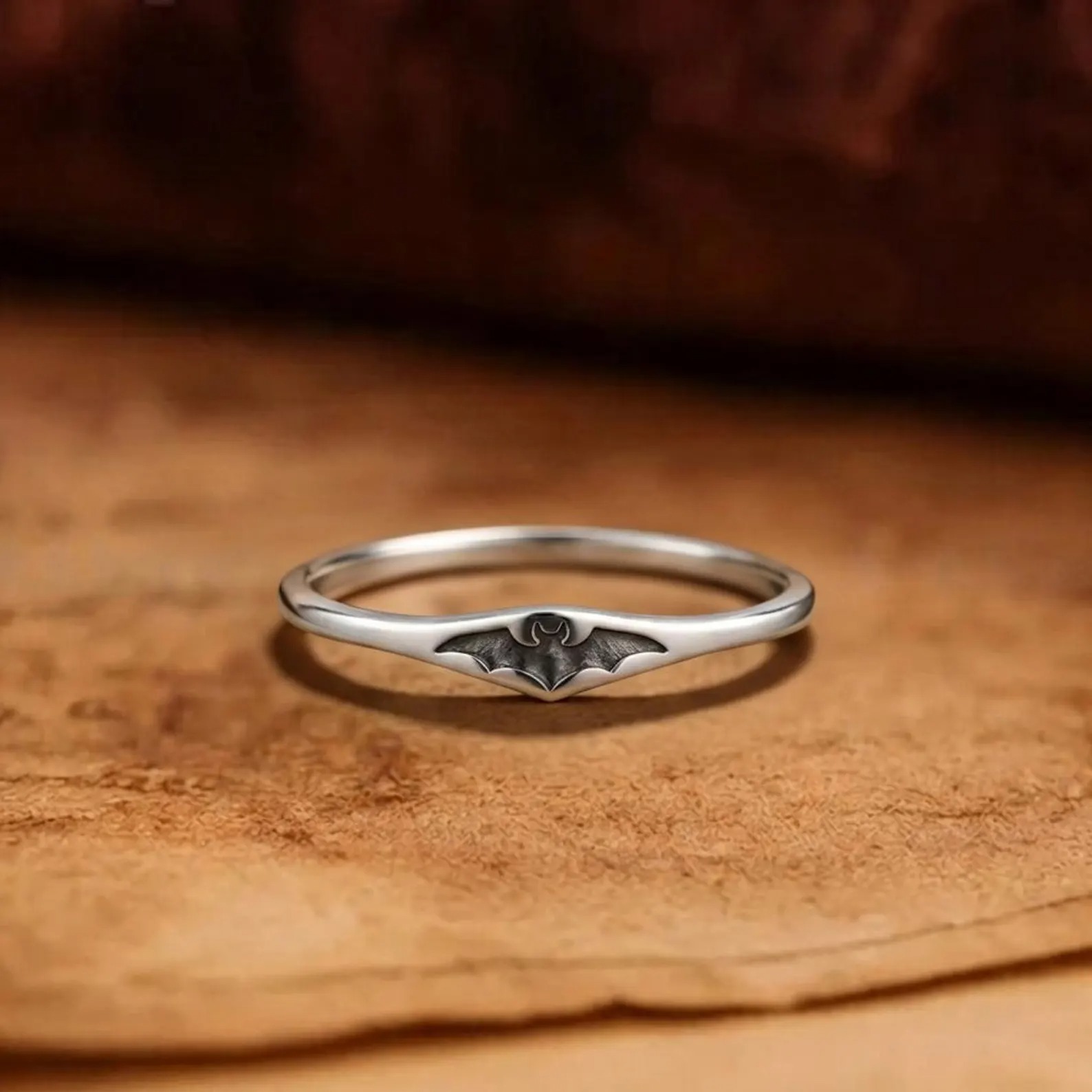 Handmade Sterling Silver Bat Ring: Gothic Biker Jewelry, Personalized Kids Gift • Spooky Jewelry For Women, Batman Ring