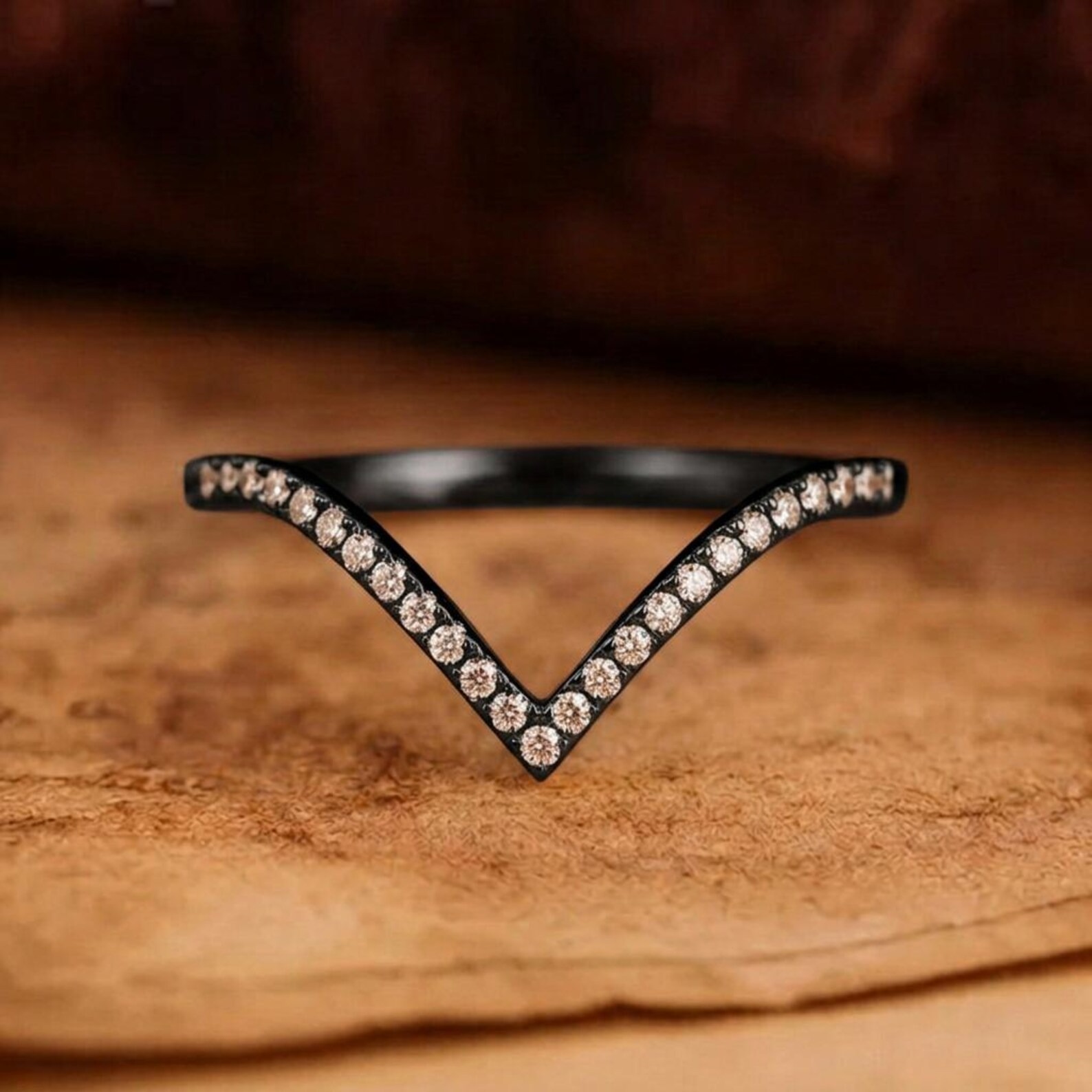 Curved Wedding Band, V Shape Stacking Ring, Bridal Ring Enhancer, Chevron Stacking Band, Minimalist Bridal Ring