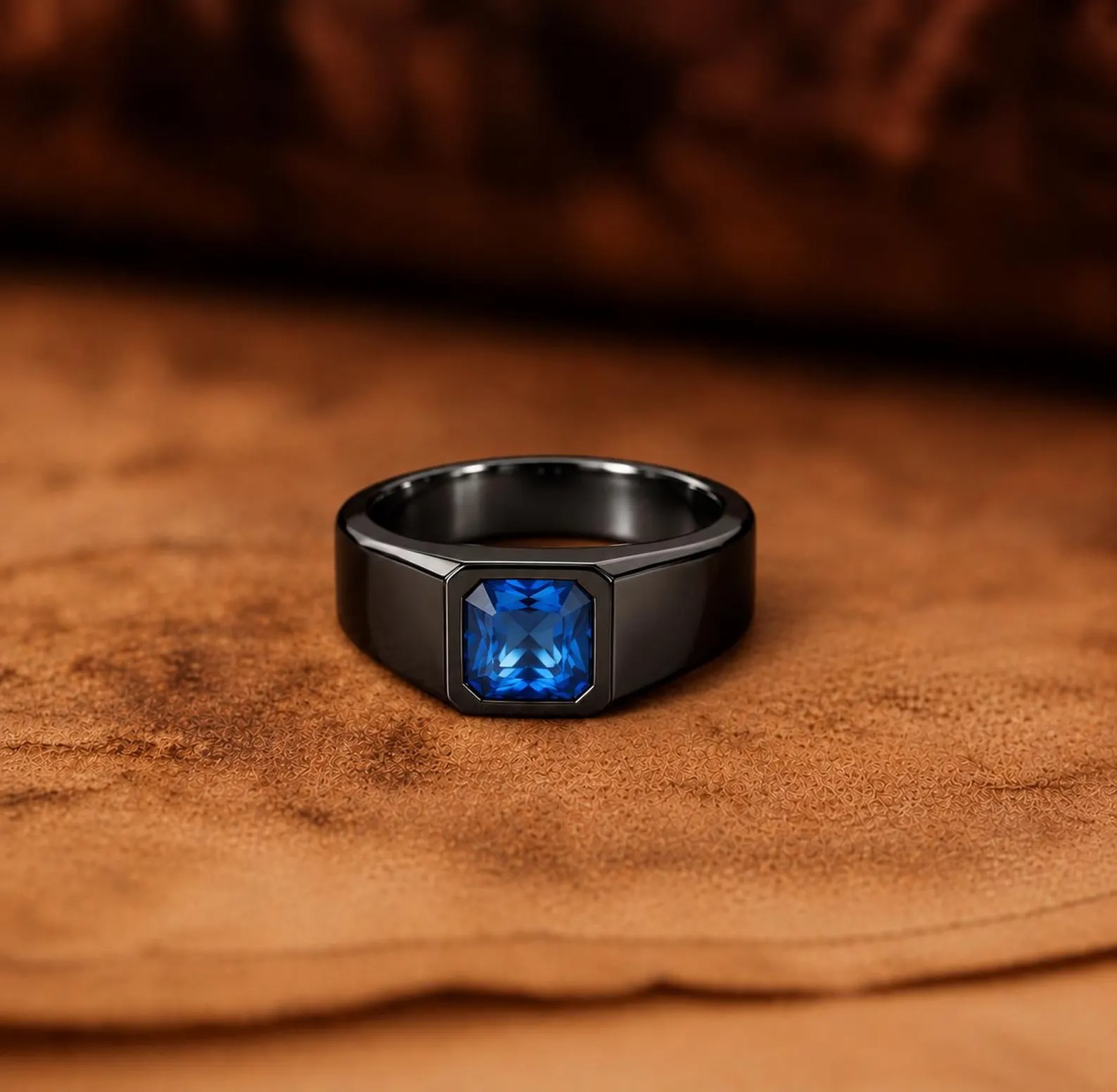 Custom Men’s Birthstone Ring, Personalised Signet Ring for Men, Engraved Ring, Birthday Gift for Him, Father’s Day Gift, Anniversary Gift