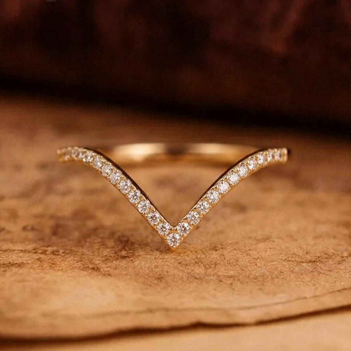 Curved Wedding Band, V Shape Stacking Ring, Bridal Ring Enhancer, Chevron Stacking Band, Minimalist Bridal Ring