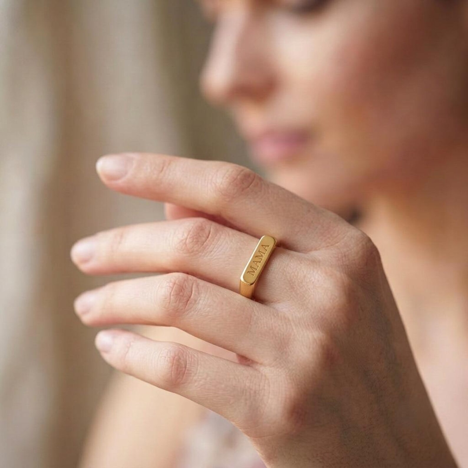 Personalized Initial Ring | Custom Letter Ring | Name Ring | 14K Gold Skinny Ring | 925 Stamped | Gift for her