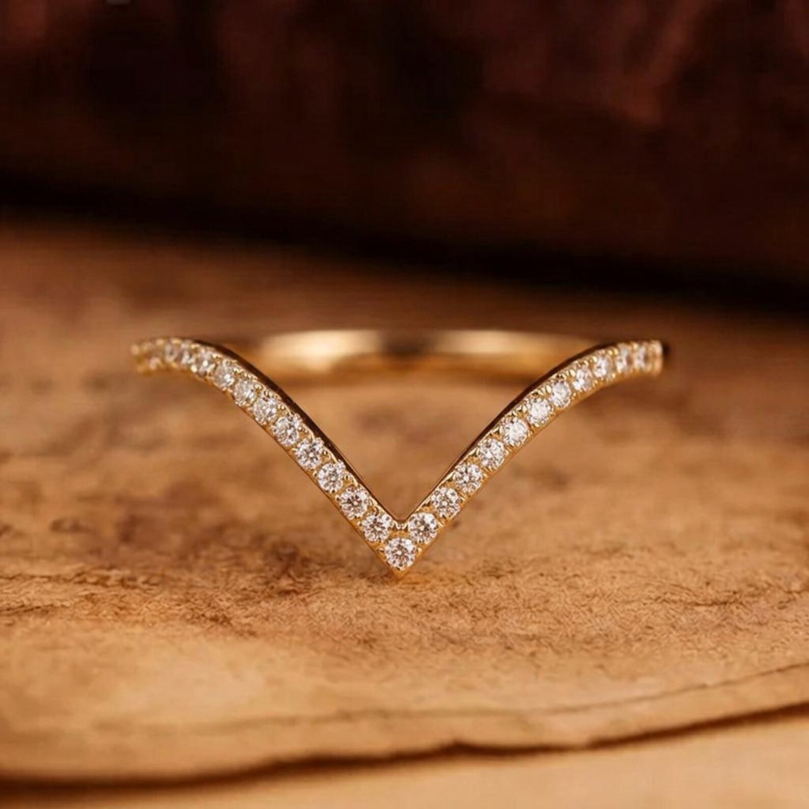 Curved Wedding Band, V Shape Stacking Ring, Bridal Ring Enhancer, Chevron Stacking Band, Minimalist Bridal Ring