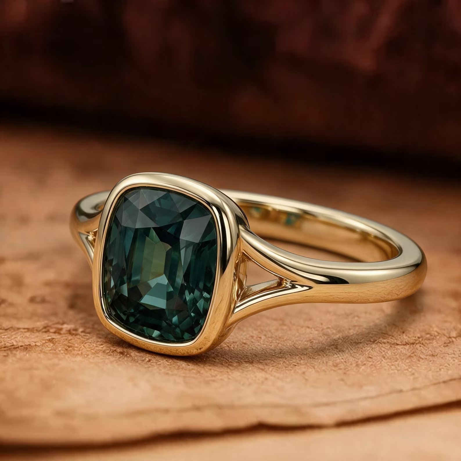 Cushion Cut Montana Sapphire Ring For Woman: 925 Sterling Silver Engagement Ring