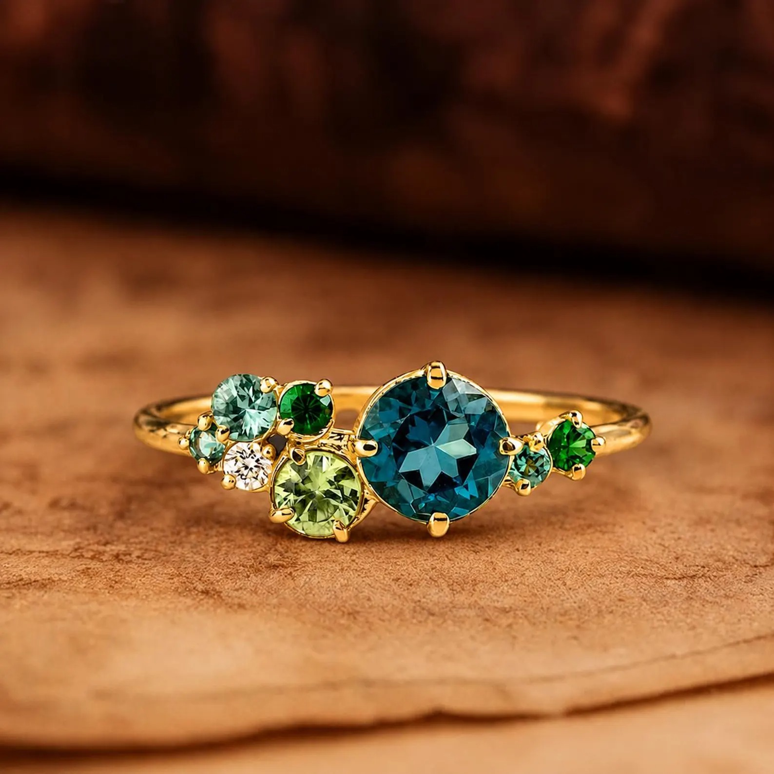 Personalised Two Birthstone Ring, Custom Family Birthstone Ring, Dainty Gemstone Ring, Mothers Ring, Birthday Gifts, Christmas Gifts for Her