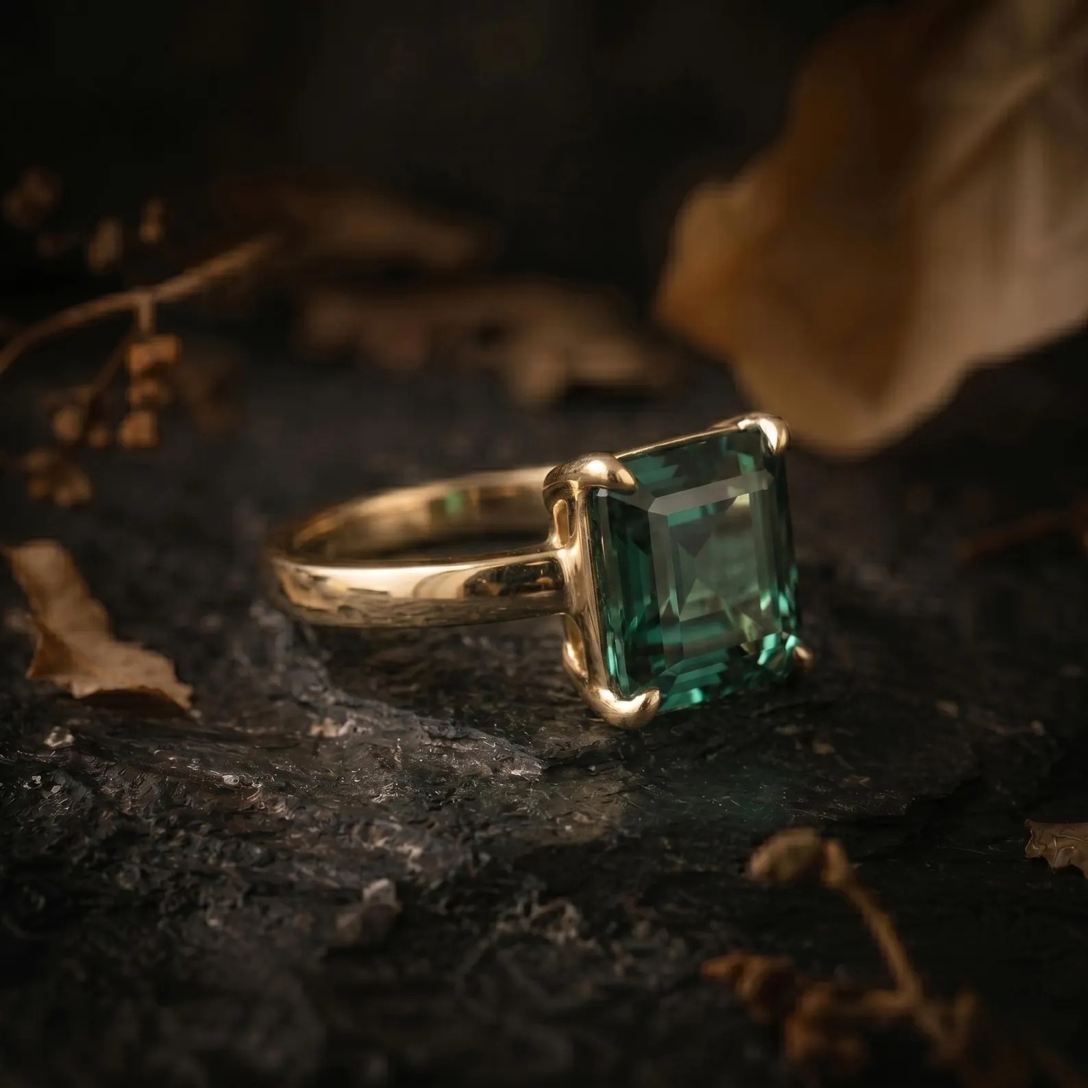 Vintage Square Cut Teal Montana Sapphire Engagement Ring, September Birthstone Bridal Jewelry Promise Ring Anniversary Birthday gift for her