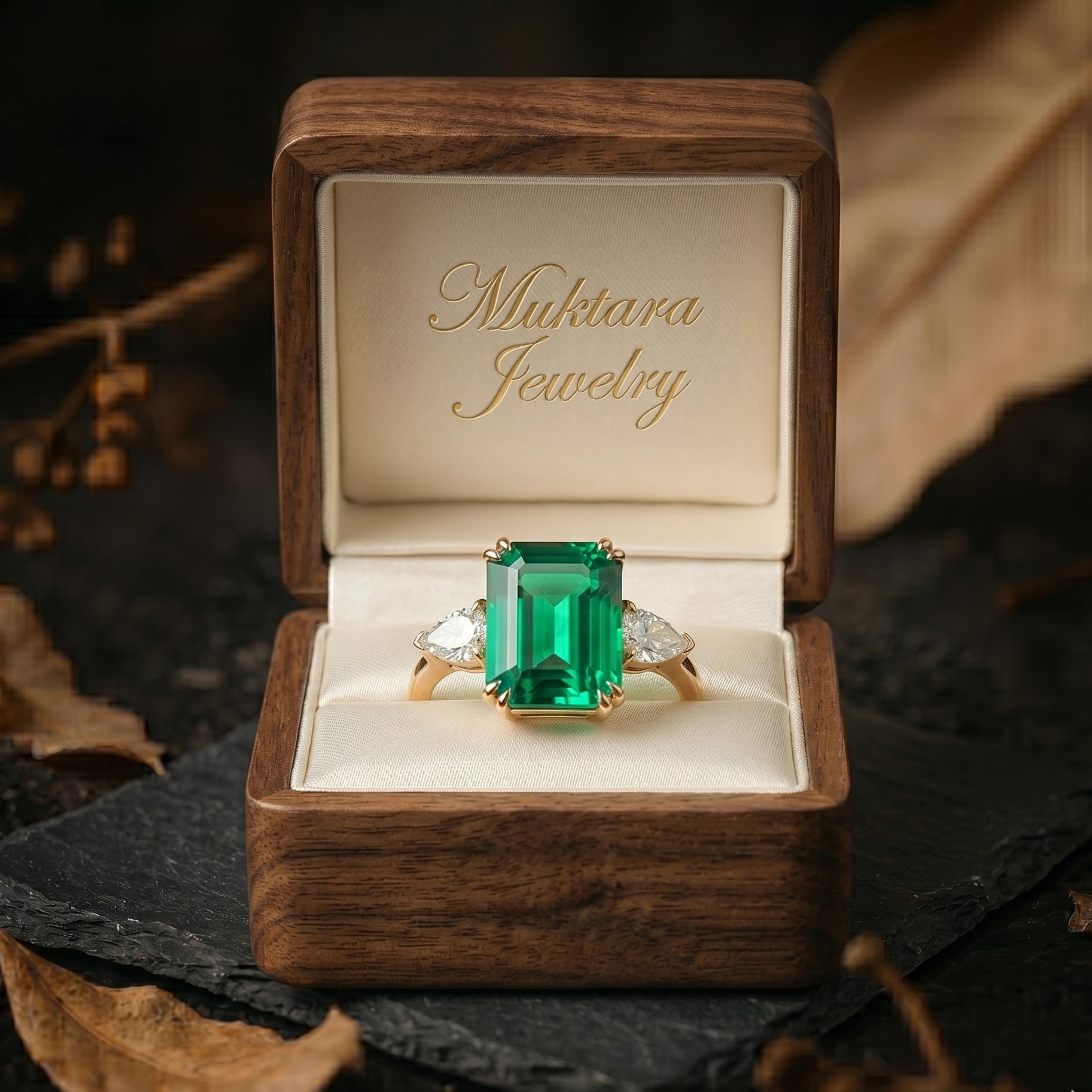 Emerald Cut Emerald Engagement Ring, May Birthstone Jewelry, 14k Gold Moissanite 3 Stone Promise Wedding Jewelry, Anniversary Birthday Gift