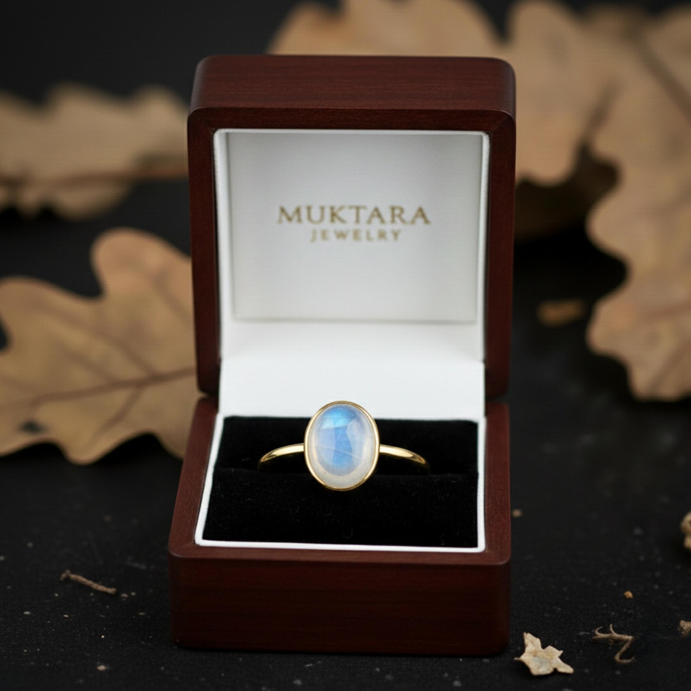 Oval Cut Moonstone Engagement Ring, 14k Gold June Birthstone Ring, Rainbow Moonstone Bridal Jewelry, Minimalist Dainty Ring Anniversary Gift