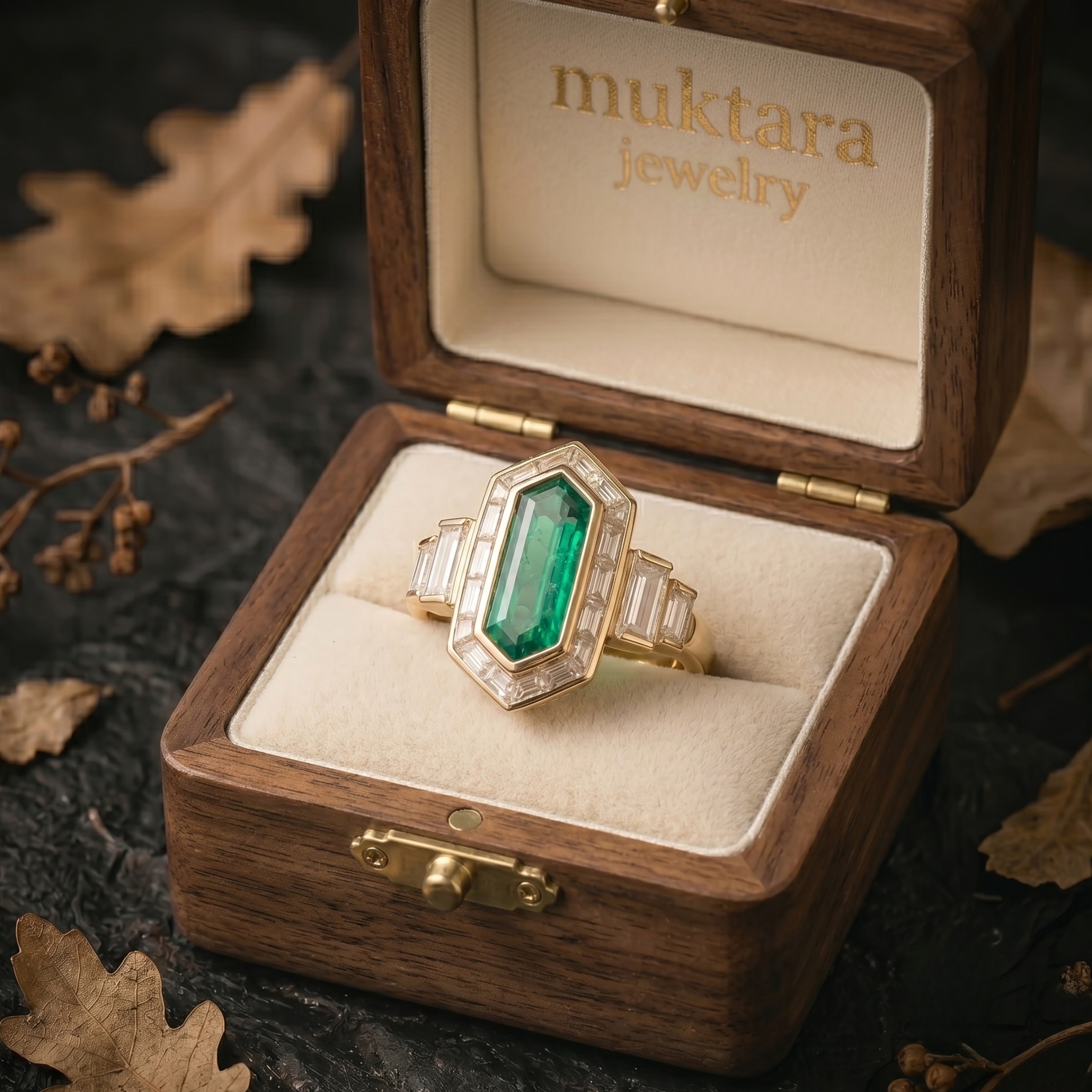 Vintage Long Hexagon Cut Green Emerald Ring, Art Deco Baguette Moissanite Engagement Ring, Promise Wedding Jewelry For Her, Anniversary Gift