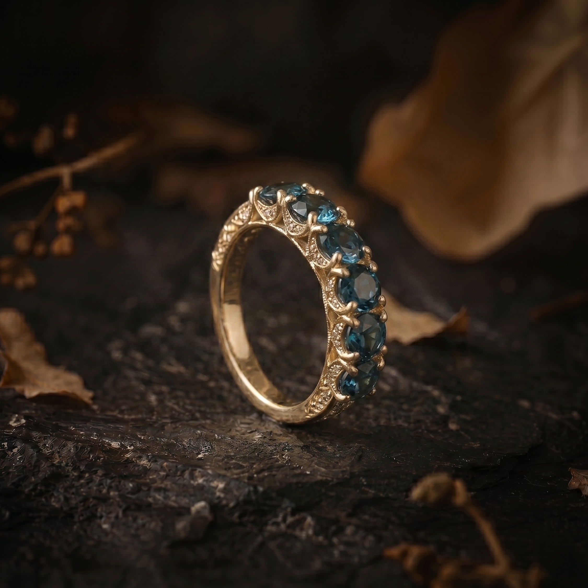 Unique Round Cut Teal Montana Sapphire Engagement Ring, Vintage Blue Green September Birthstone Jewelry, Anniversary Birthday Gift For Women