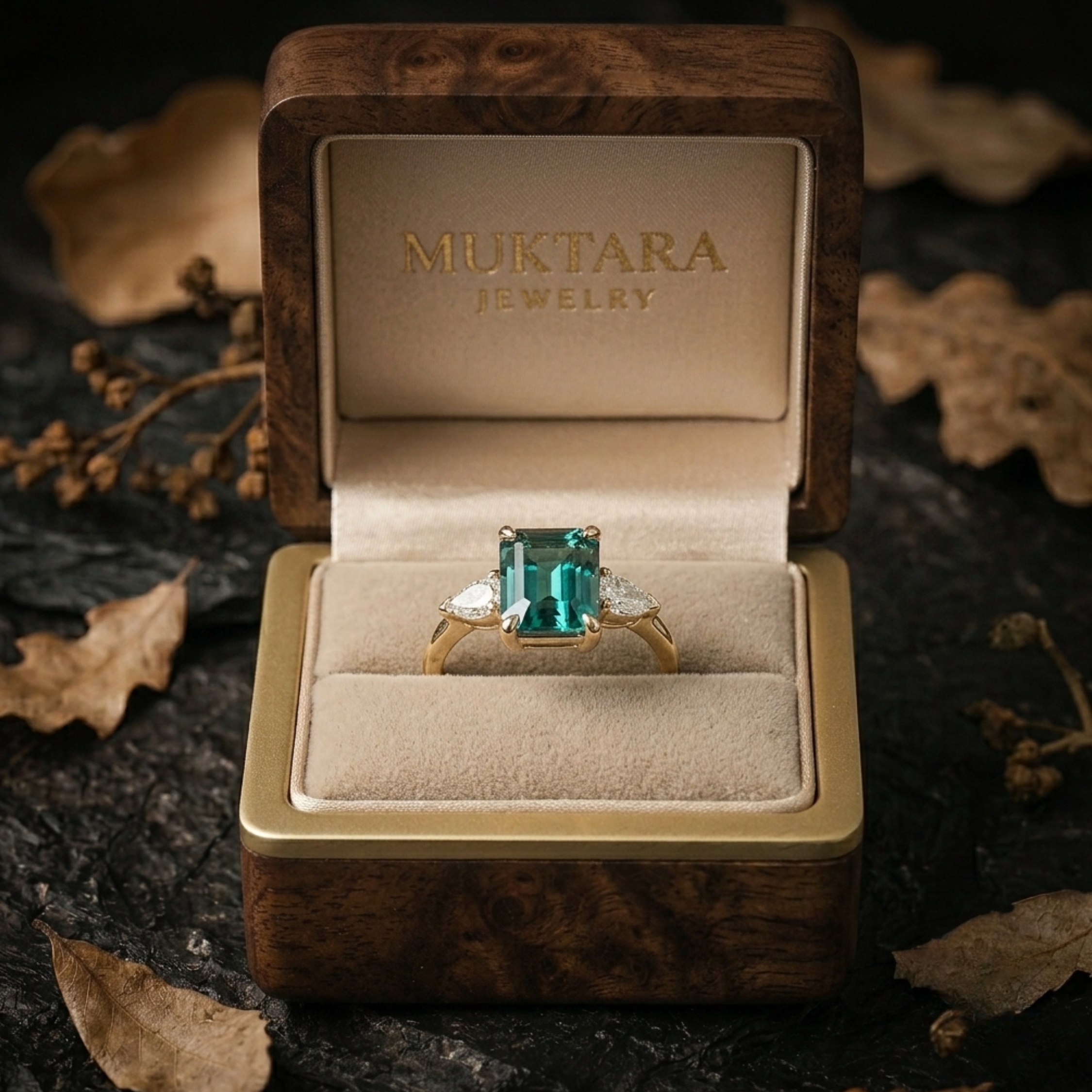 Emerald Cut Teal Montana Sapphire Engagement Ring, September Birthstone Promise Moissanite Wedding Ring, Anniversary Birthday Gifts For Her