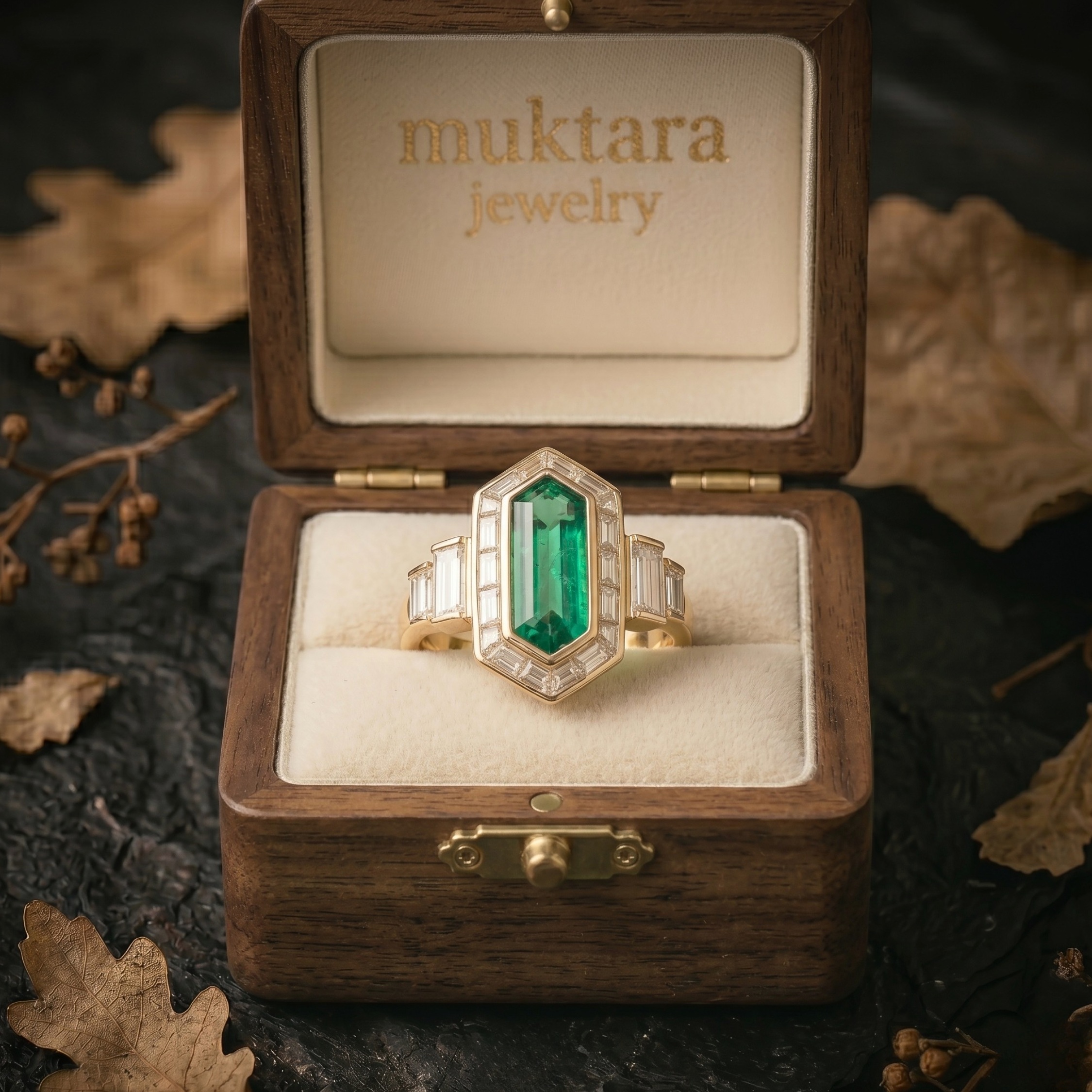 Vintage Long Hexagon Cut Green Emerald Ring, Art Deco Baguette Moissanite Engagement Ring, Promise Wedding Jewelry For Her, Anniversary Gift